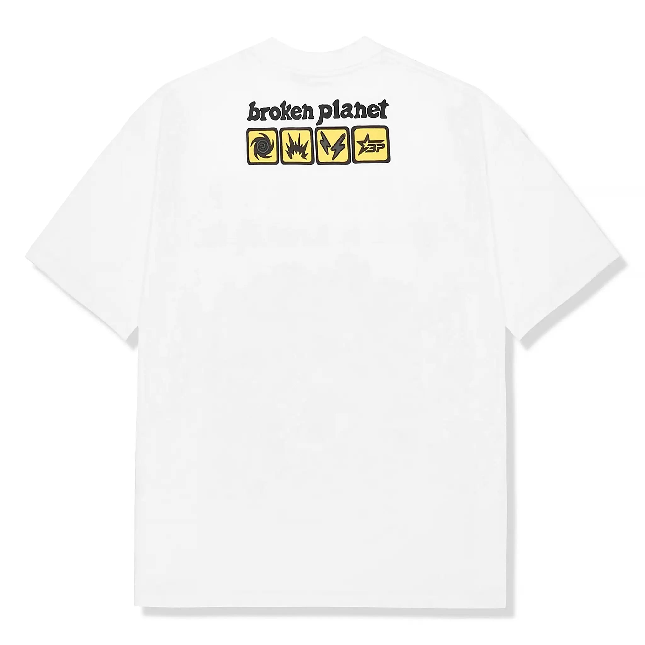 Back view of Broken Planet In Case Of Emergency Snow White T Shirt