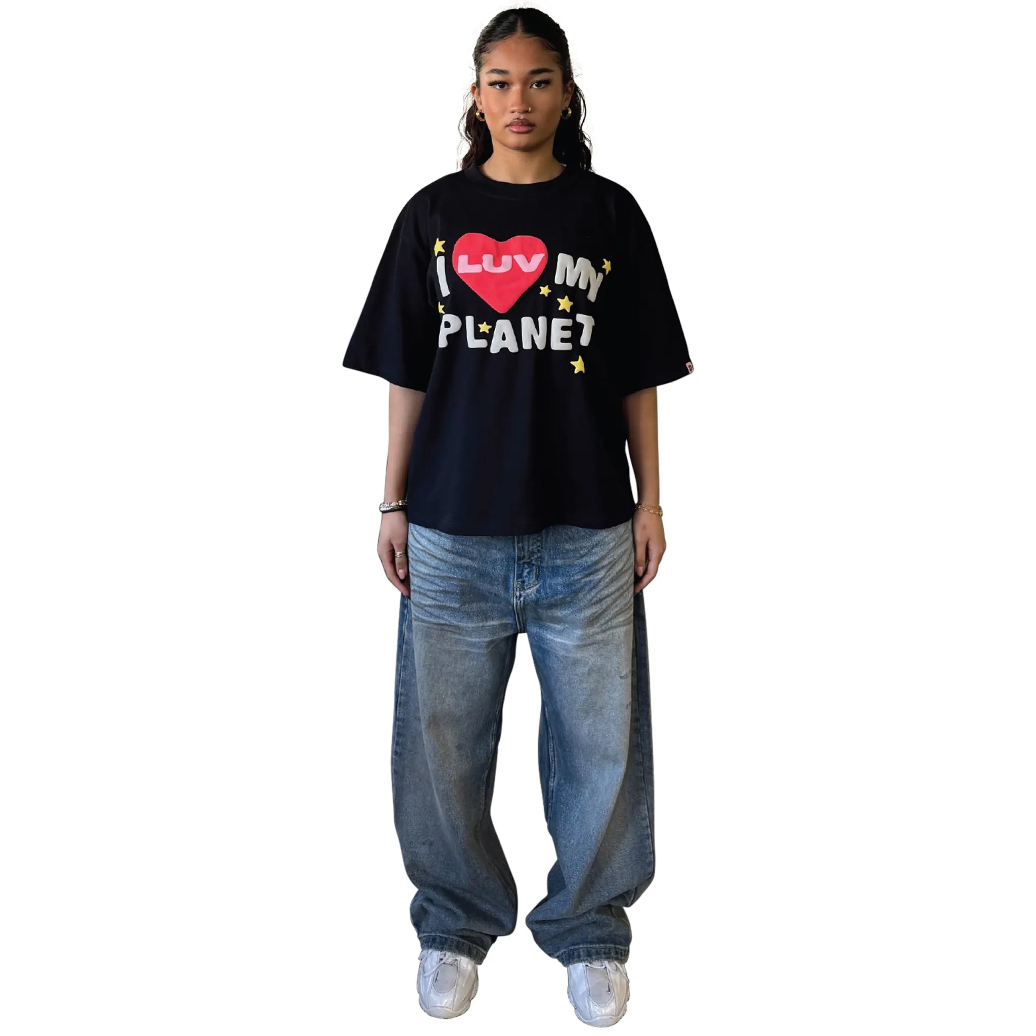 Image of Broken Planet Luv My Planet Midnight Black T Shirt