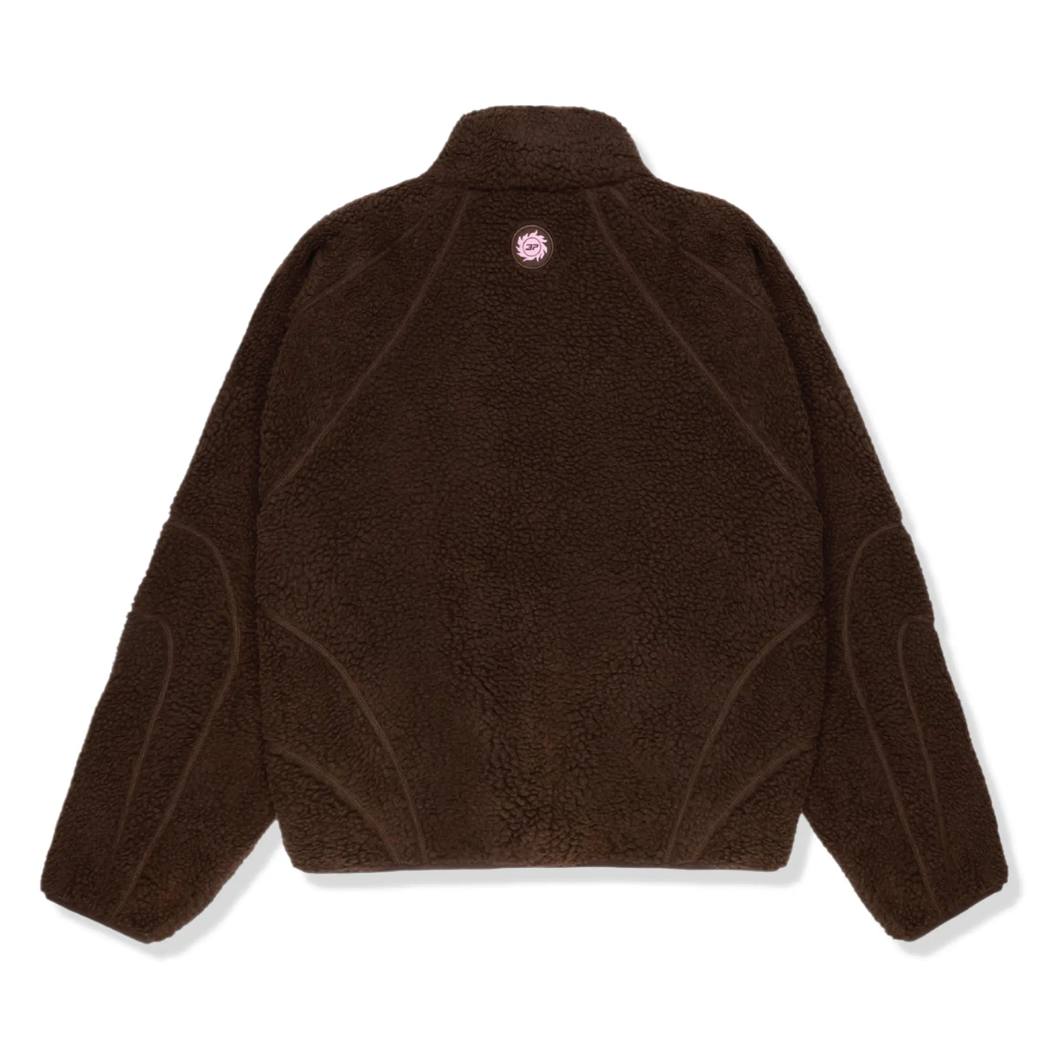 Back View of Broken Planet Mocha Brown Polar Fleece