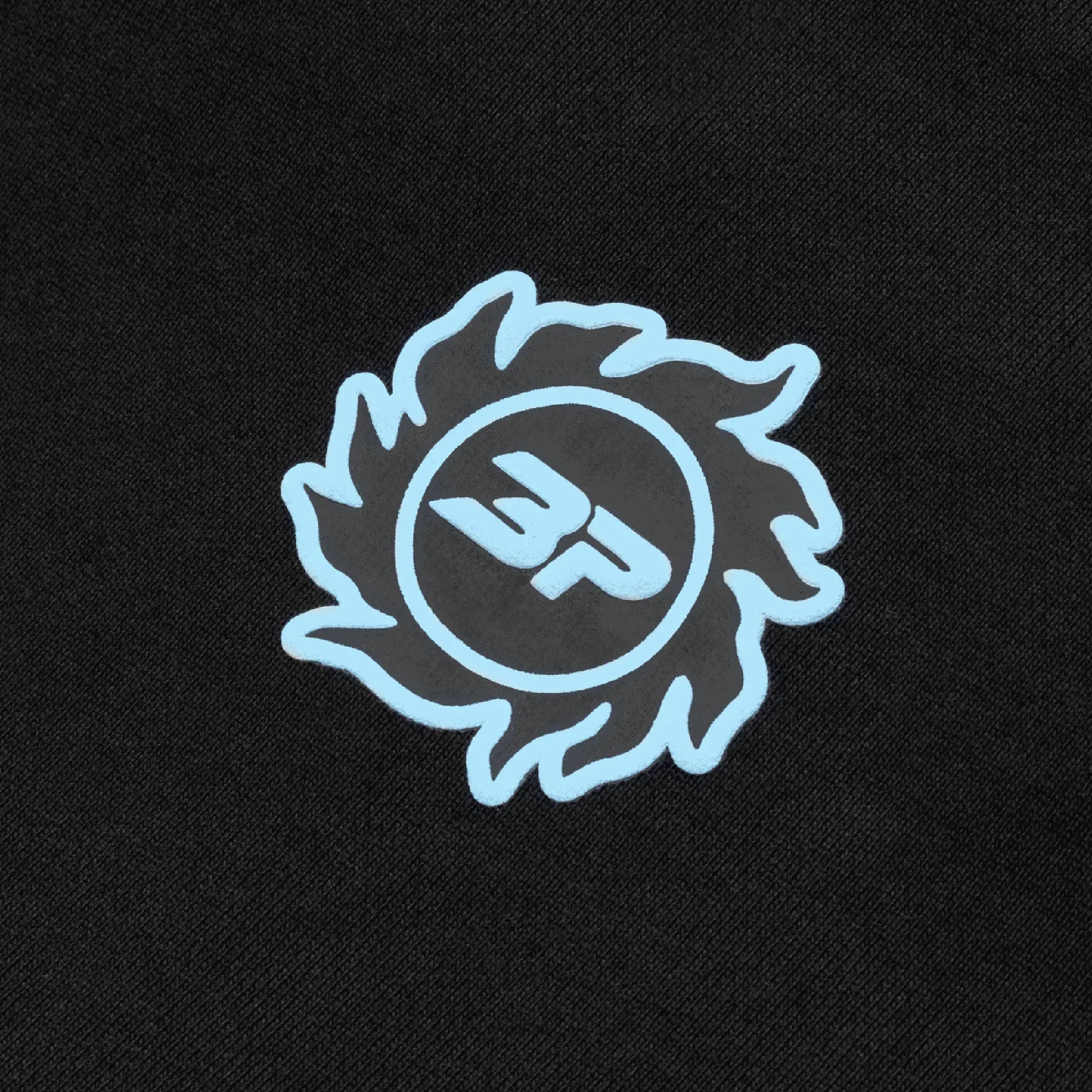 Back detail view of Broken Planet Sky Walking Midnight Black Hoodie