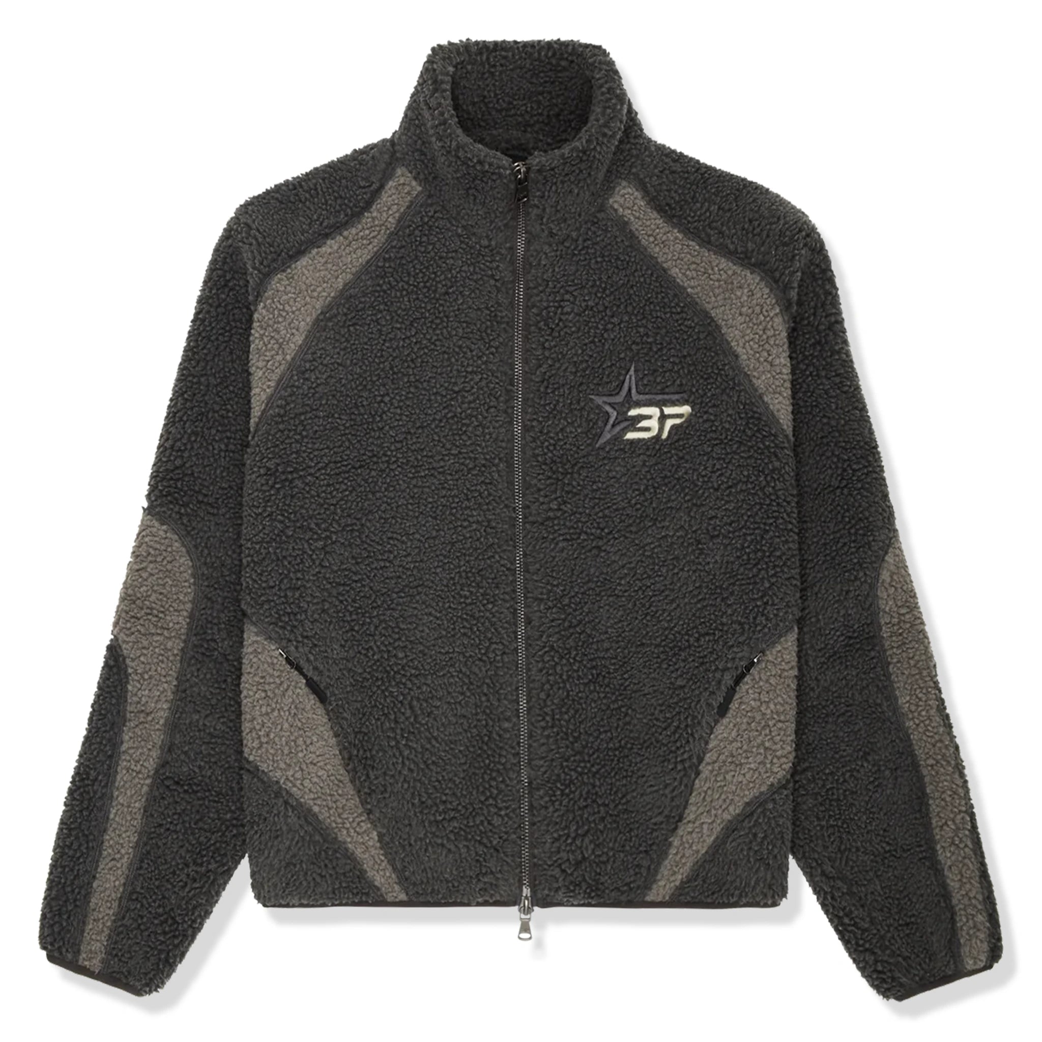 Front view of Broken Planet Soot Black Polar Fleece