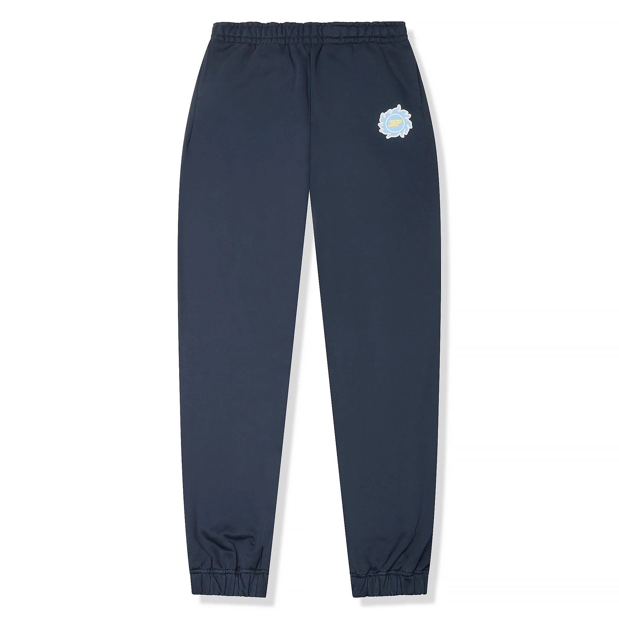 Front view of Broken Planet Space Club Outerspace Blue Sweatpants