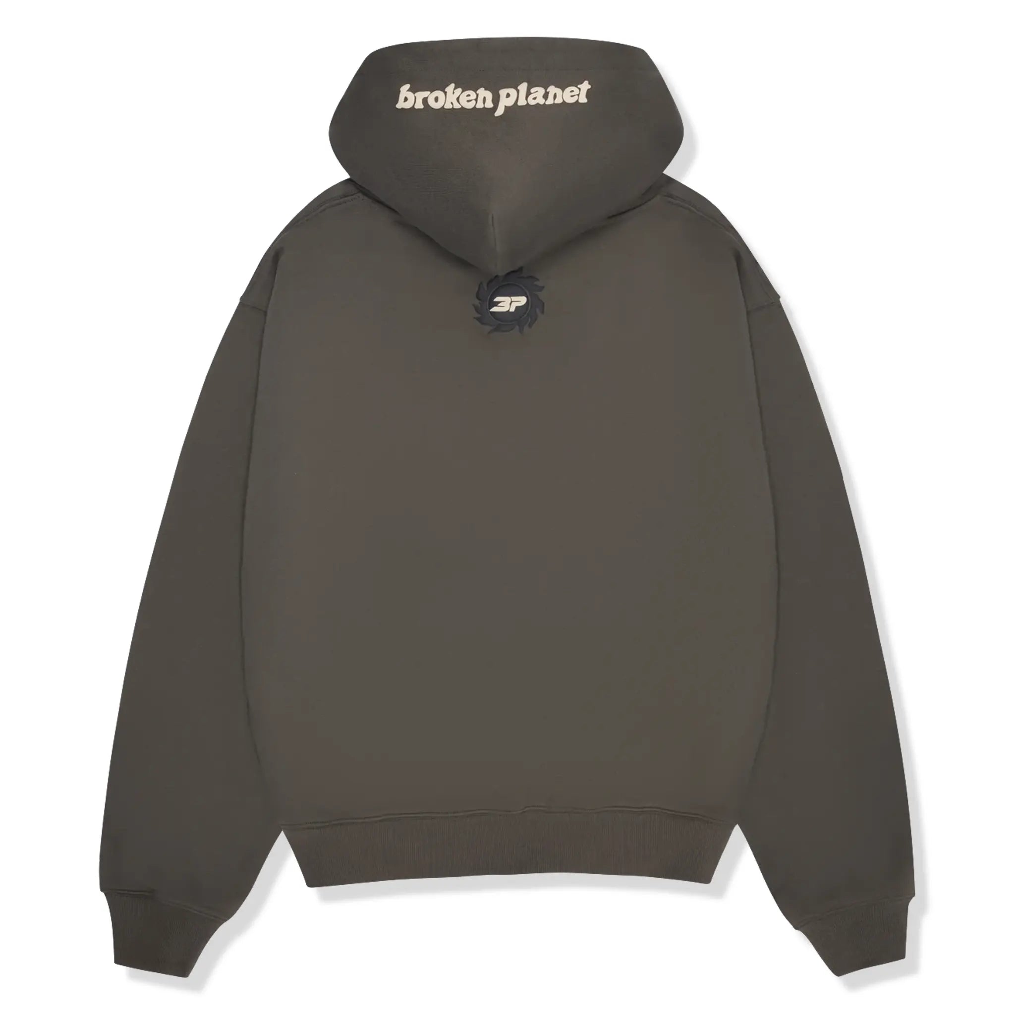 Back view of Broken Planet Space Trails Beluga Grey Hoodie