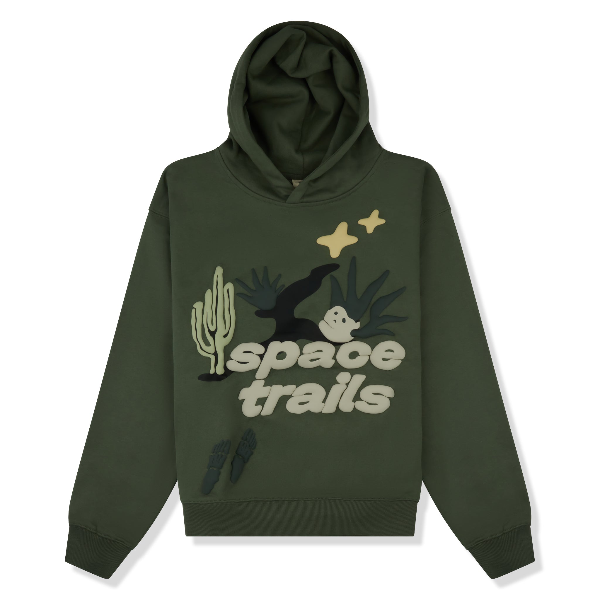 Image of Broken Planet Space Trails Olive Green Hoodie