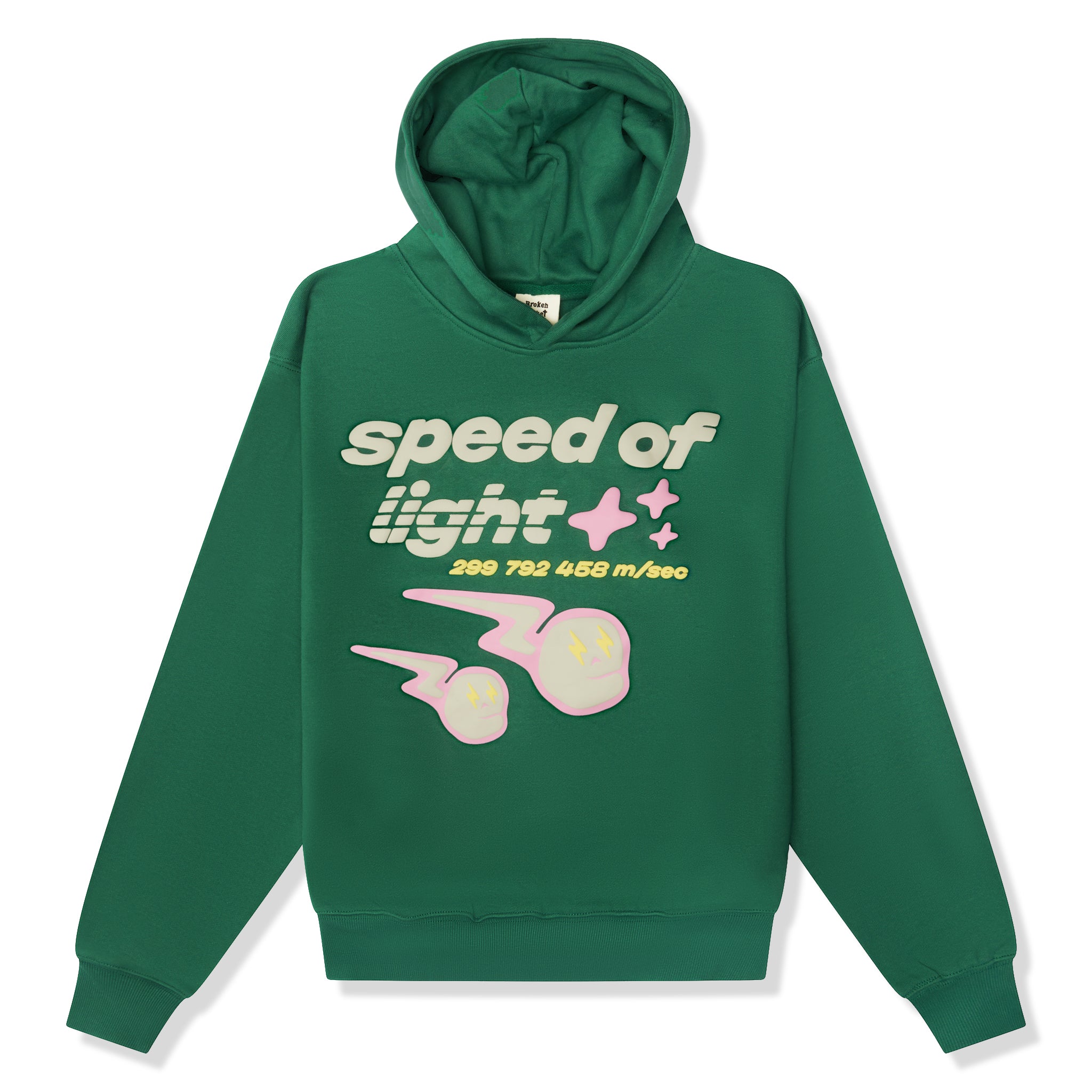 Front view of Broken Planet Speed Of Light Hoodie Malachite Green BP-SOL-HD-M_GREEN