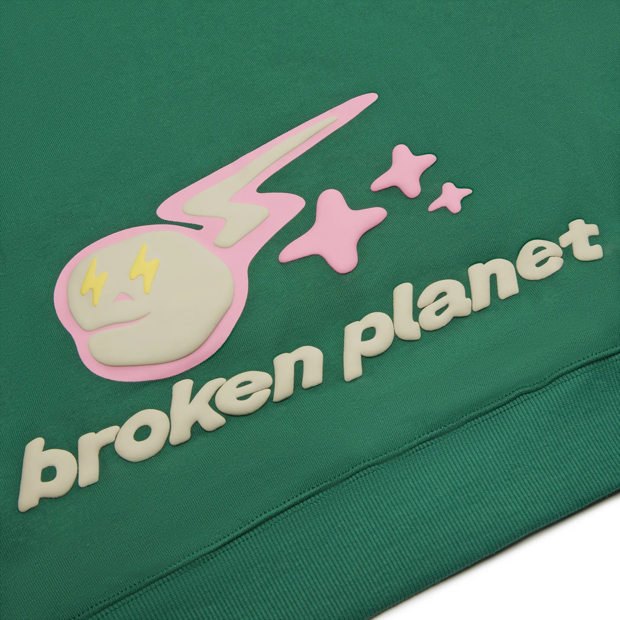 Bottom view of Broken Planet Speed Of Light Hoodie Malachite Green BP-SOL-HD-M_GREEN