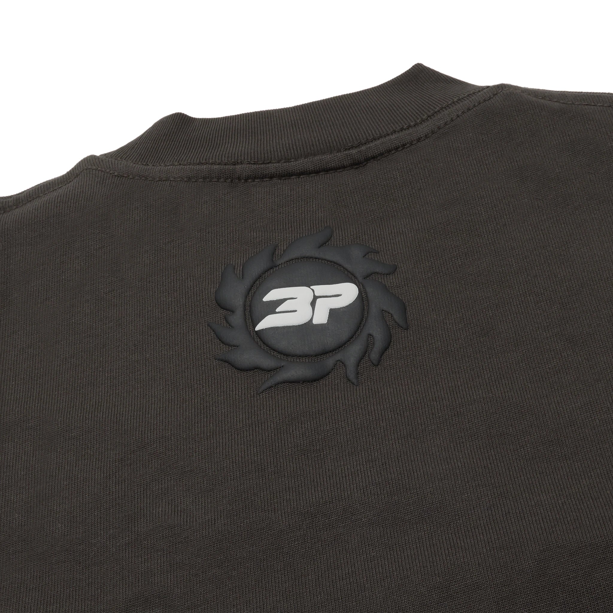 Back logo view of Broken Planet Total Chaos Soot Black T Shirt BP-TC-TS-SOOT_BLACK