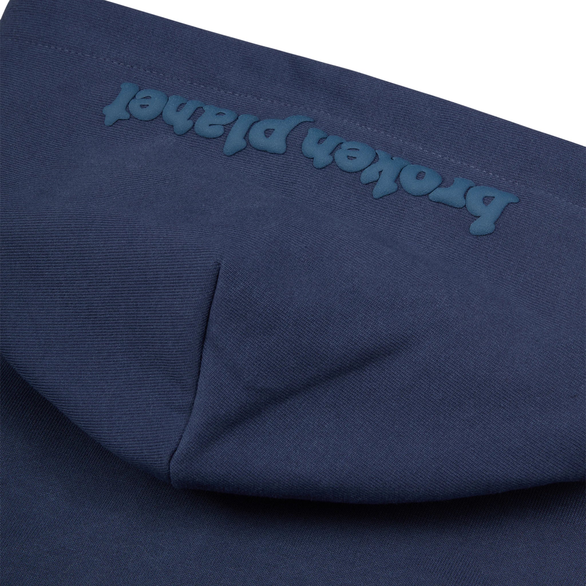 Hood detail view of Broken Planet Zip-Up Deep Navy Hoodie BP-J25-ZUH-D_NAVY