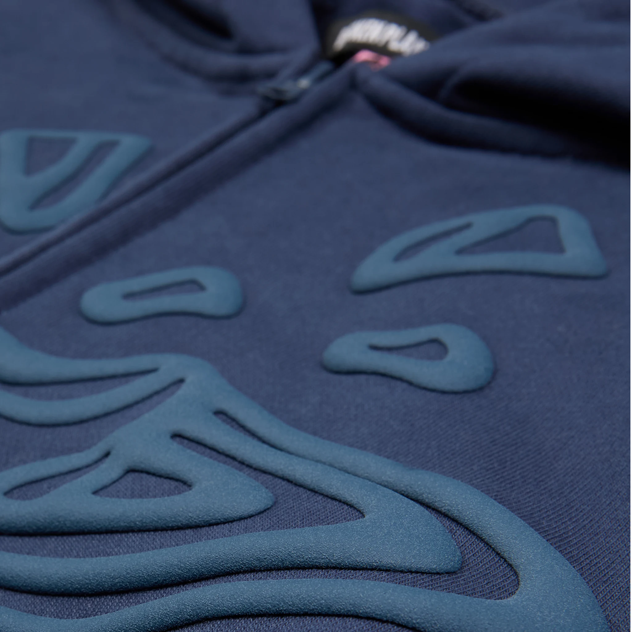 Front logo view of Broken Planet Zip-Up Deep Navy Hoodie BP-J25-ZUH-D_NAVY