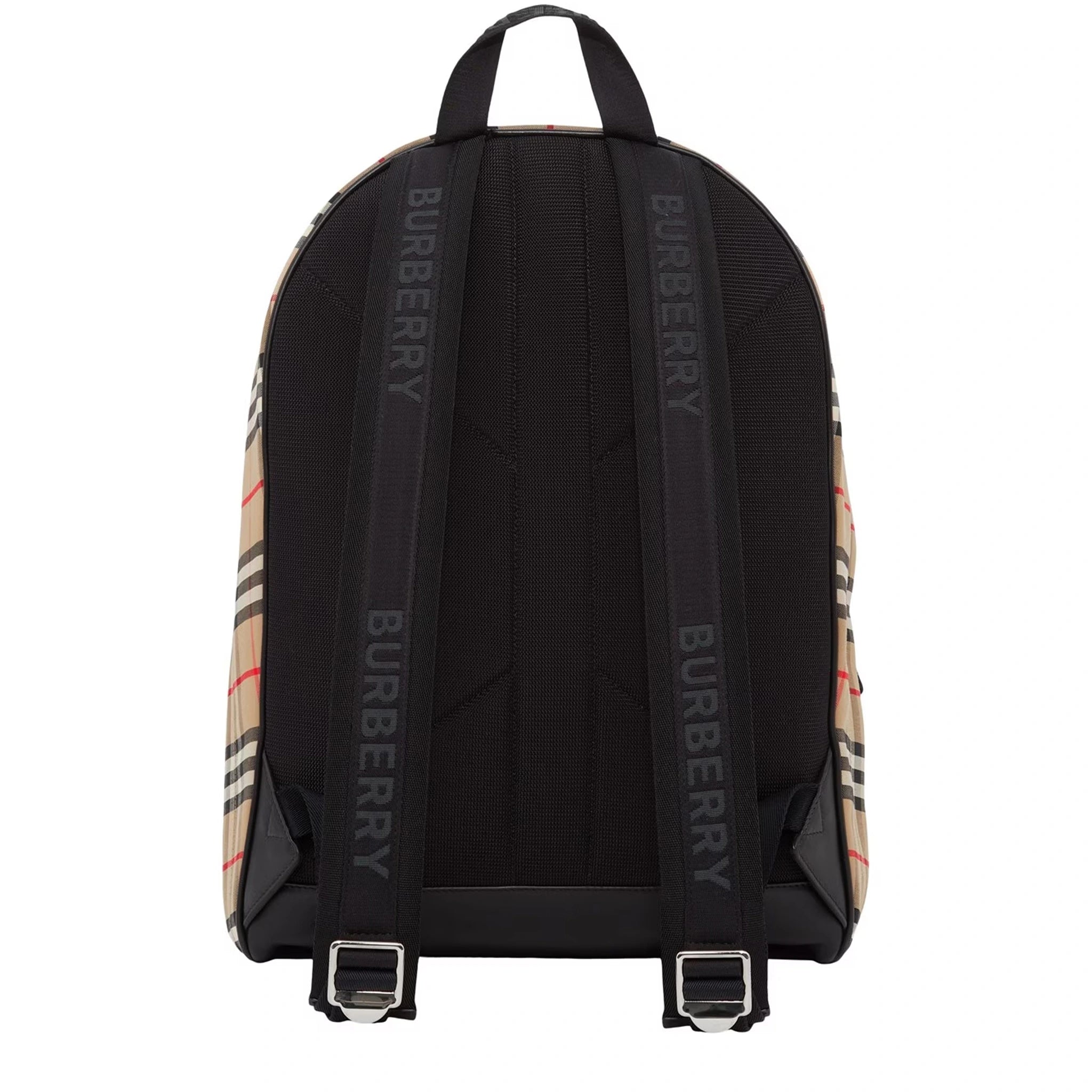 Back view of Burberry Beige Vintage Check Backpack 80841131