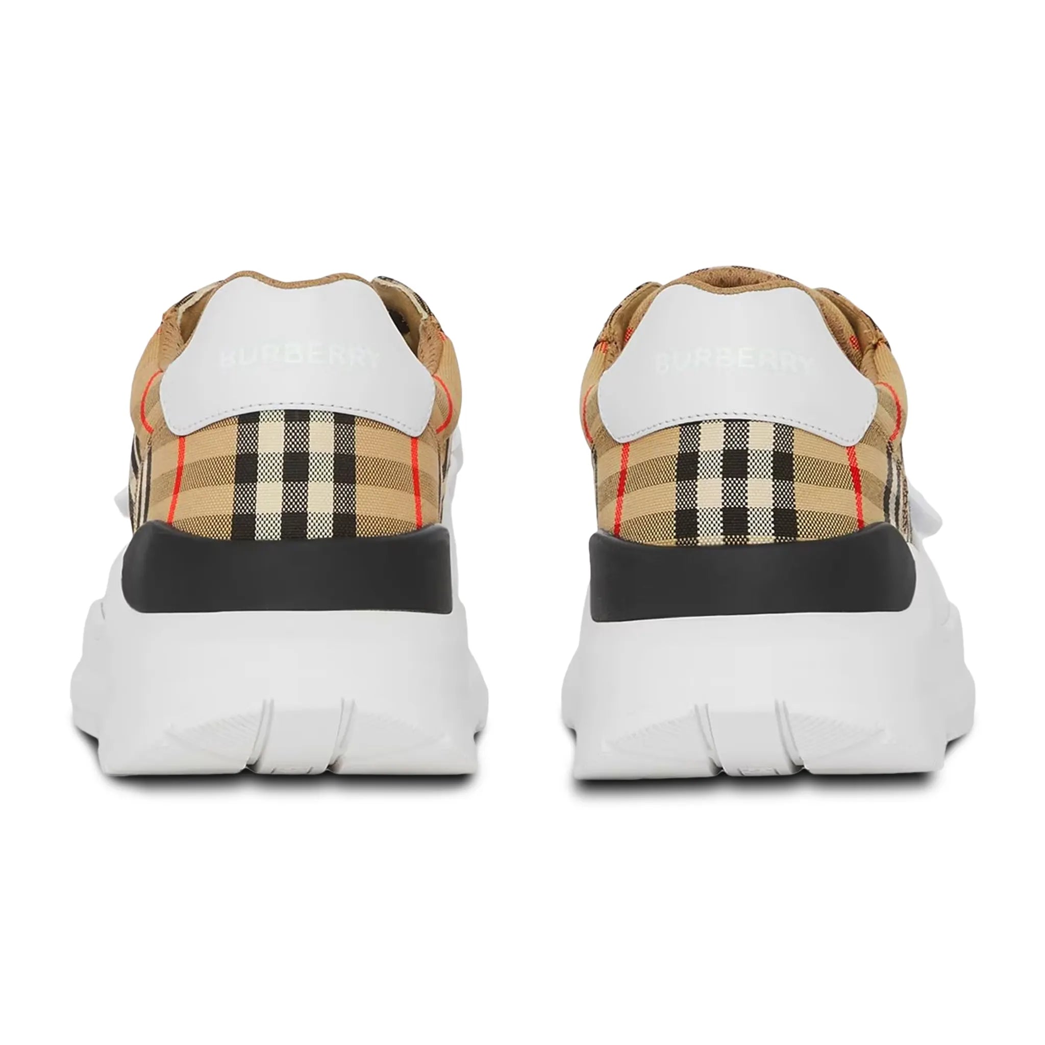 Heel view of Burberry Vintage Check Cotton Sneaker