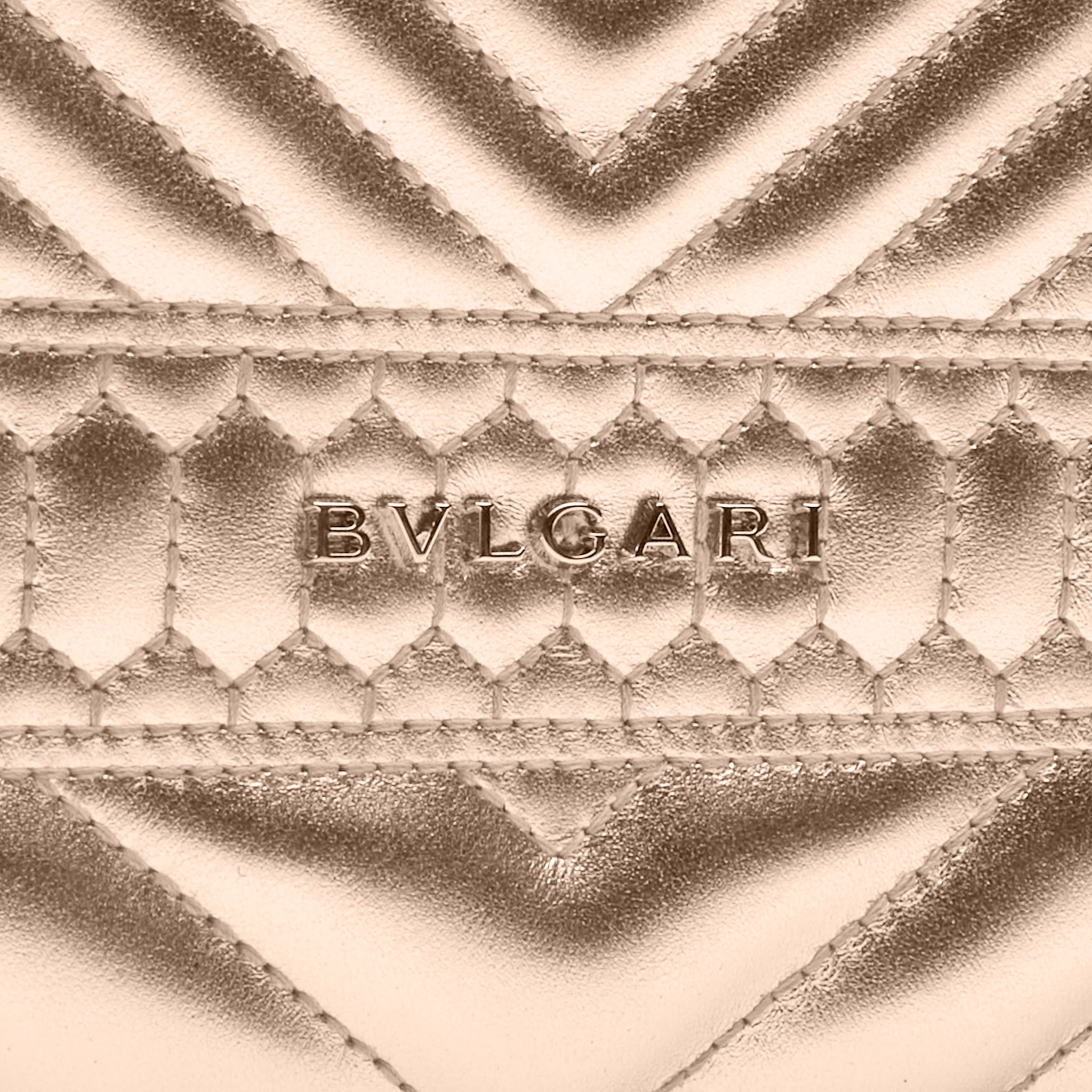 Logo view of bvlgari serpenti nappa leather bag gold sea-002-0521s