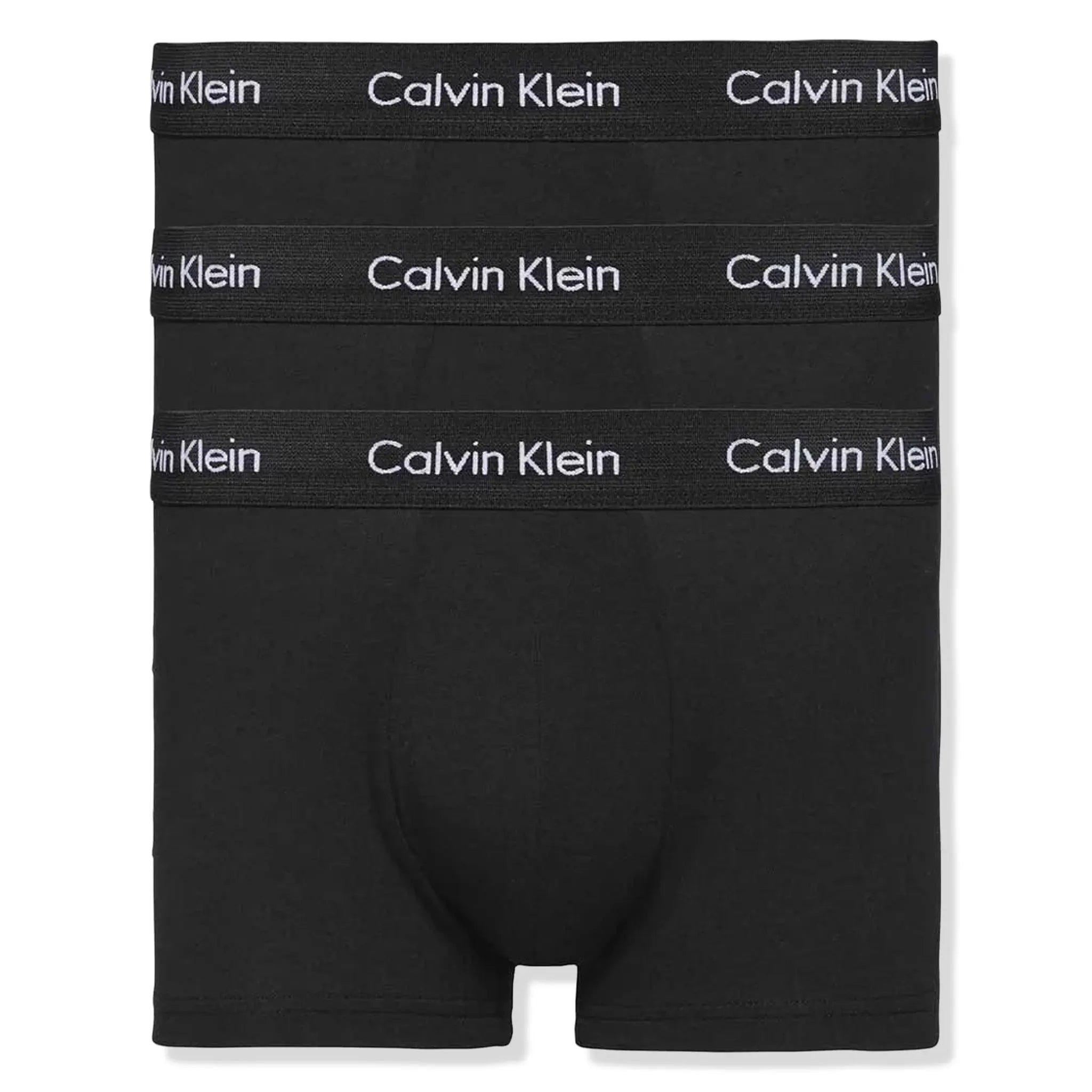 Three Pack View of Calvin Klein Cotton Stretch Black Boxer Shorts Three Pack