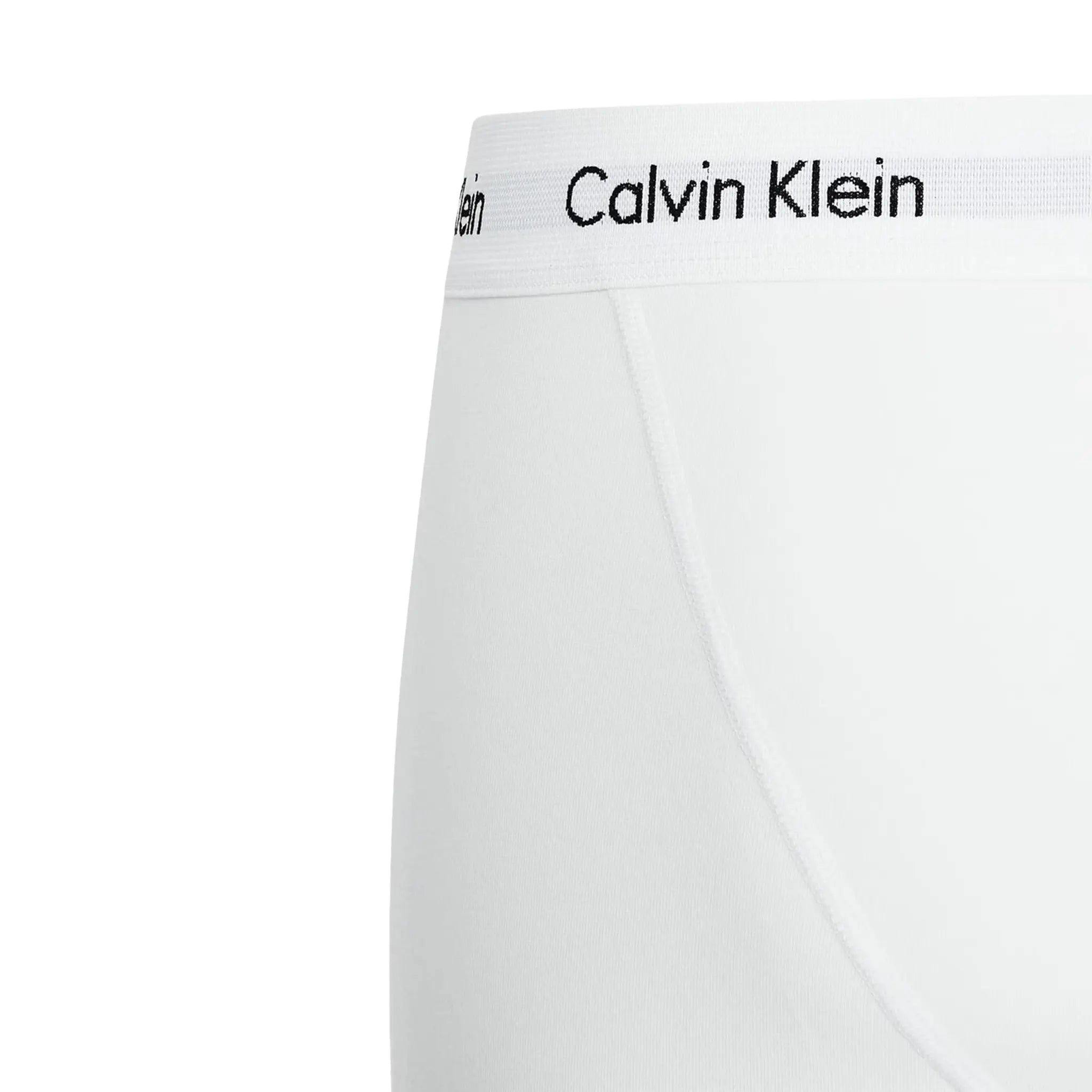 Detail view of Calvin Klein Pack Cotton Stretch White Boxer Shorts