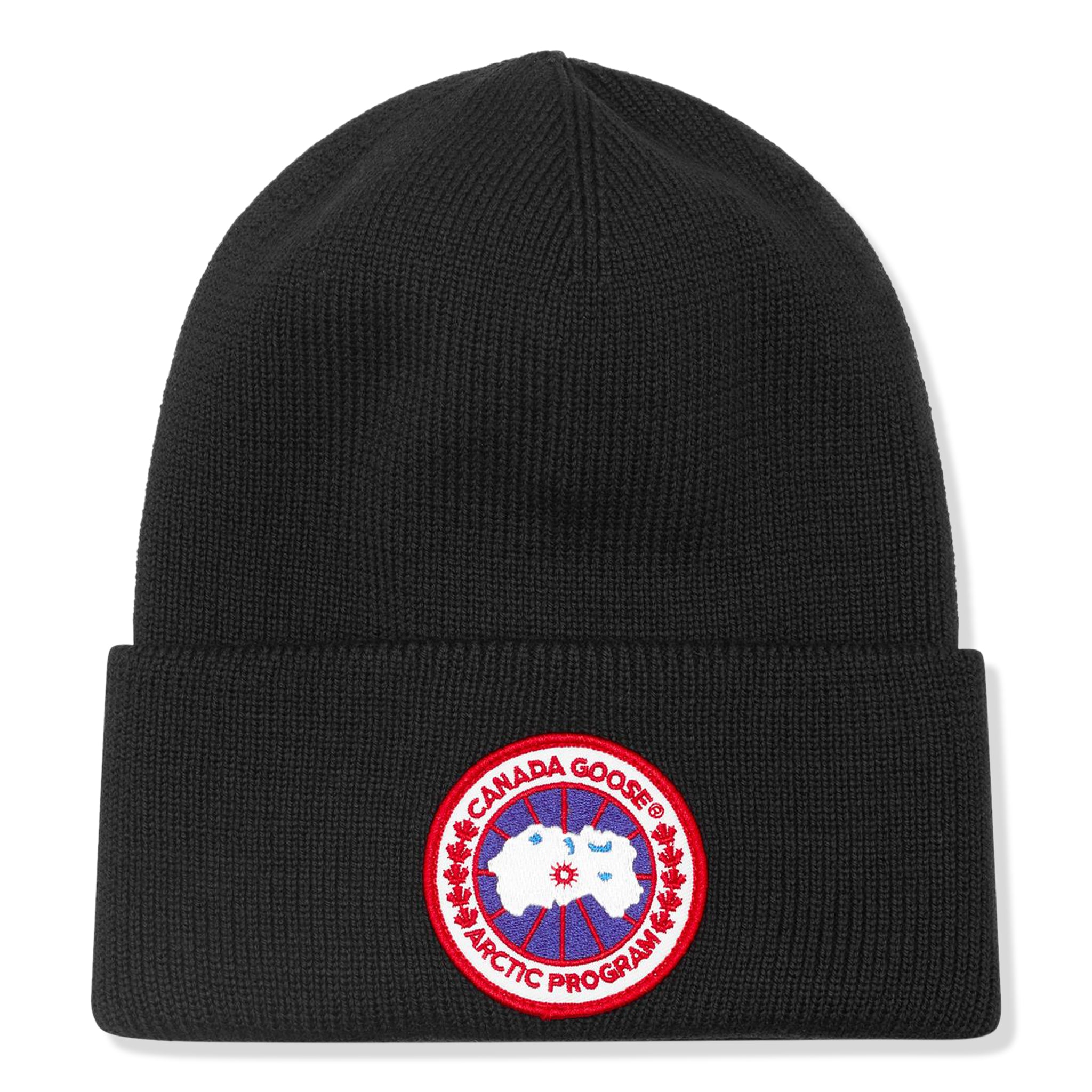 Front view of Canada Goose Arctic Disc Toque Black Beanie