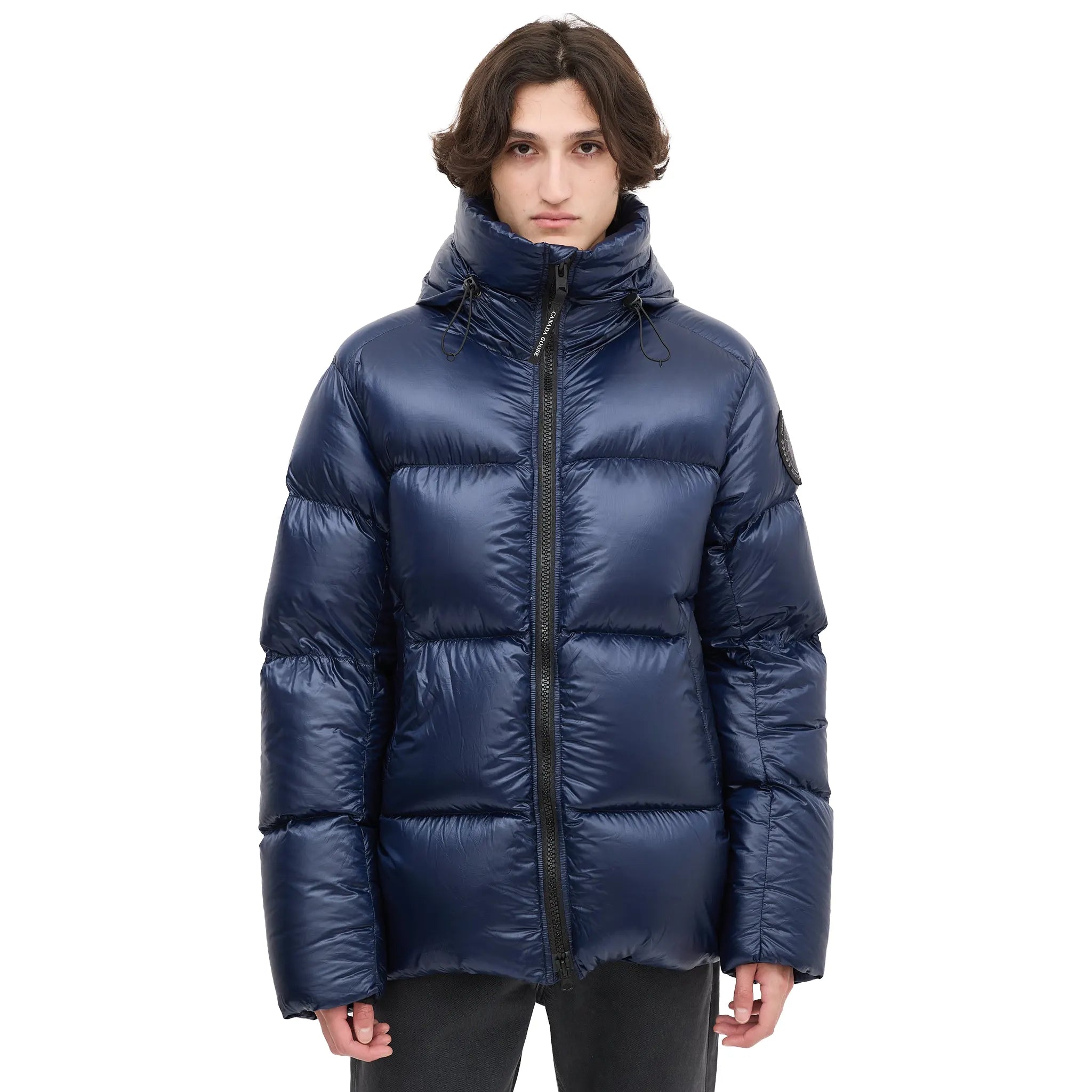 Front View of Canada Goose Down & Nylon Crofton Navy Puffer Jacket 2252M