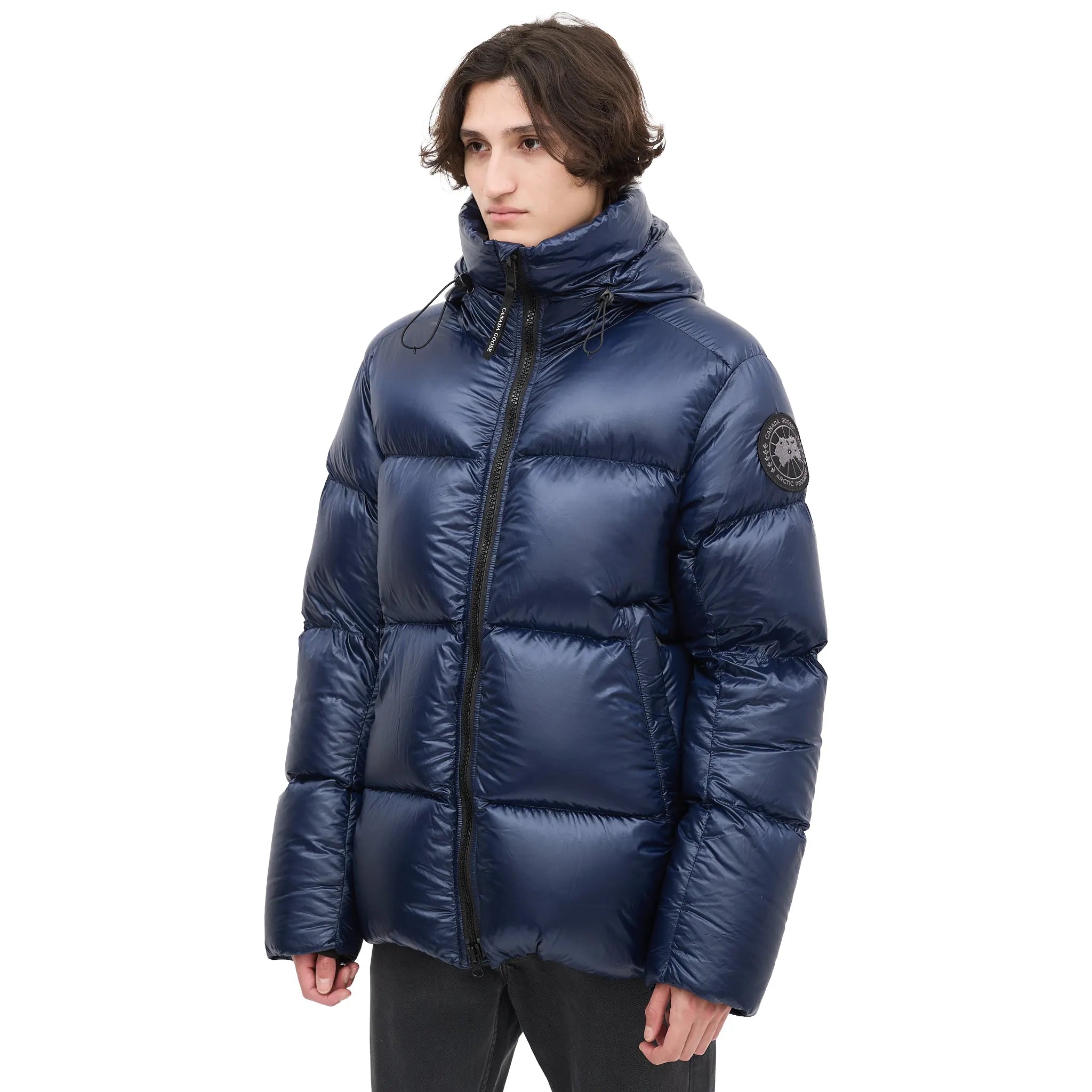 Front Side View of Canada Goose Down & Nylon Crofton Navy Puffer Jacket 2252M