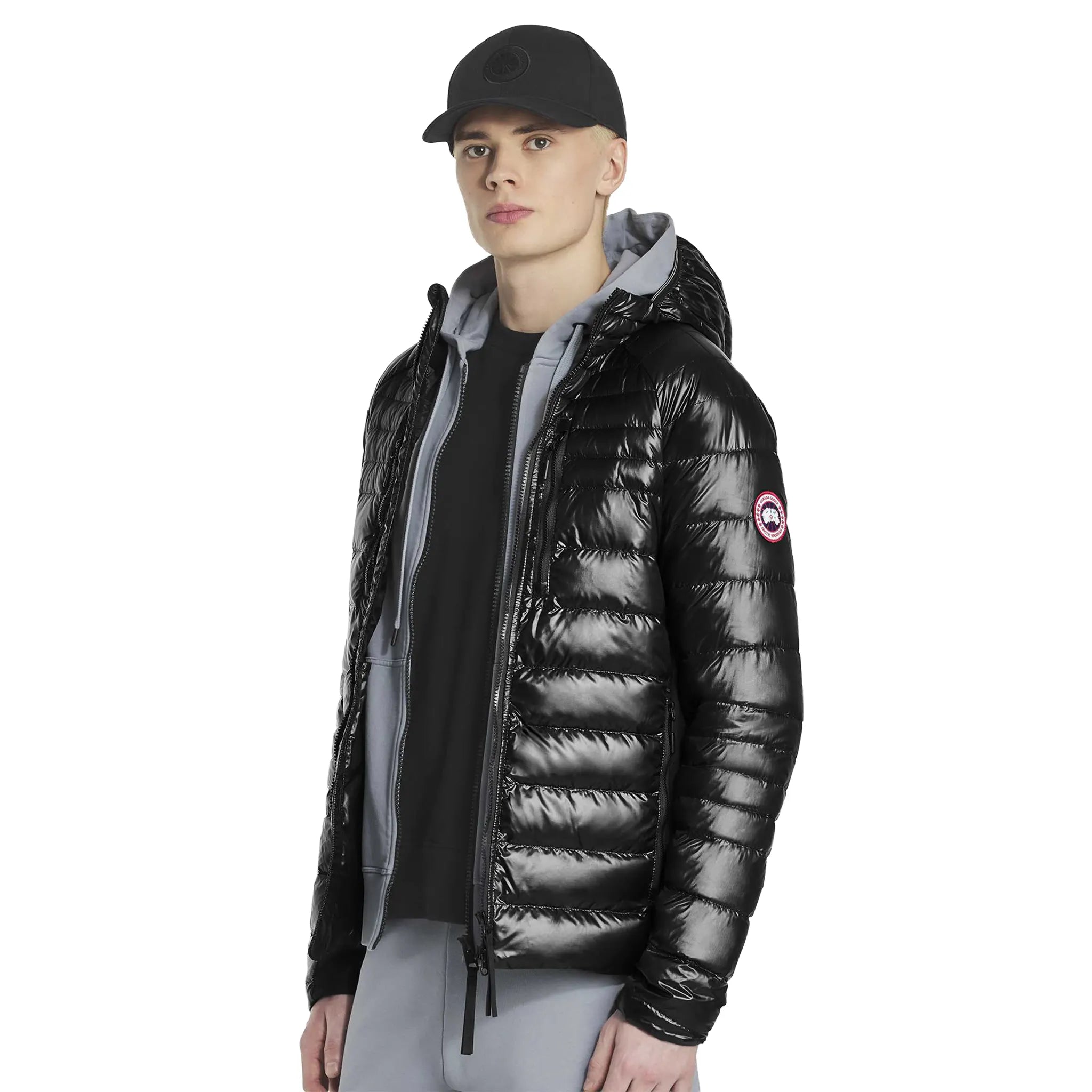 Front Side View of Canada Goose Hybridge Light Black Jacket 2719M
