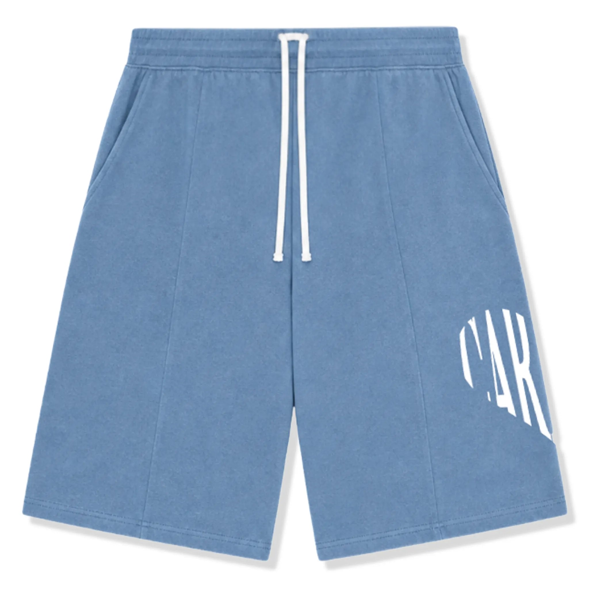 Front View of Cardair Embroidered Heart Blue Shorts