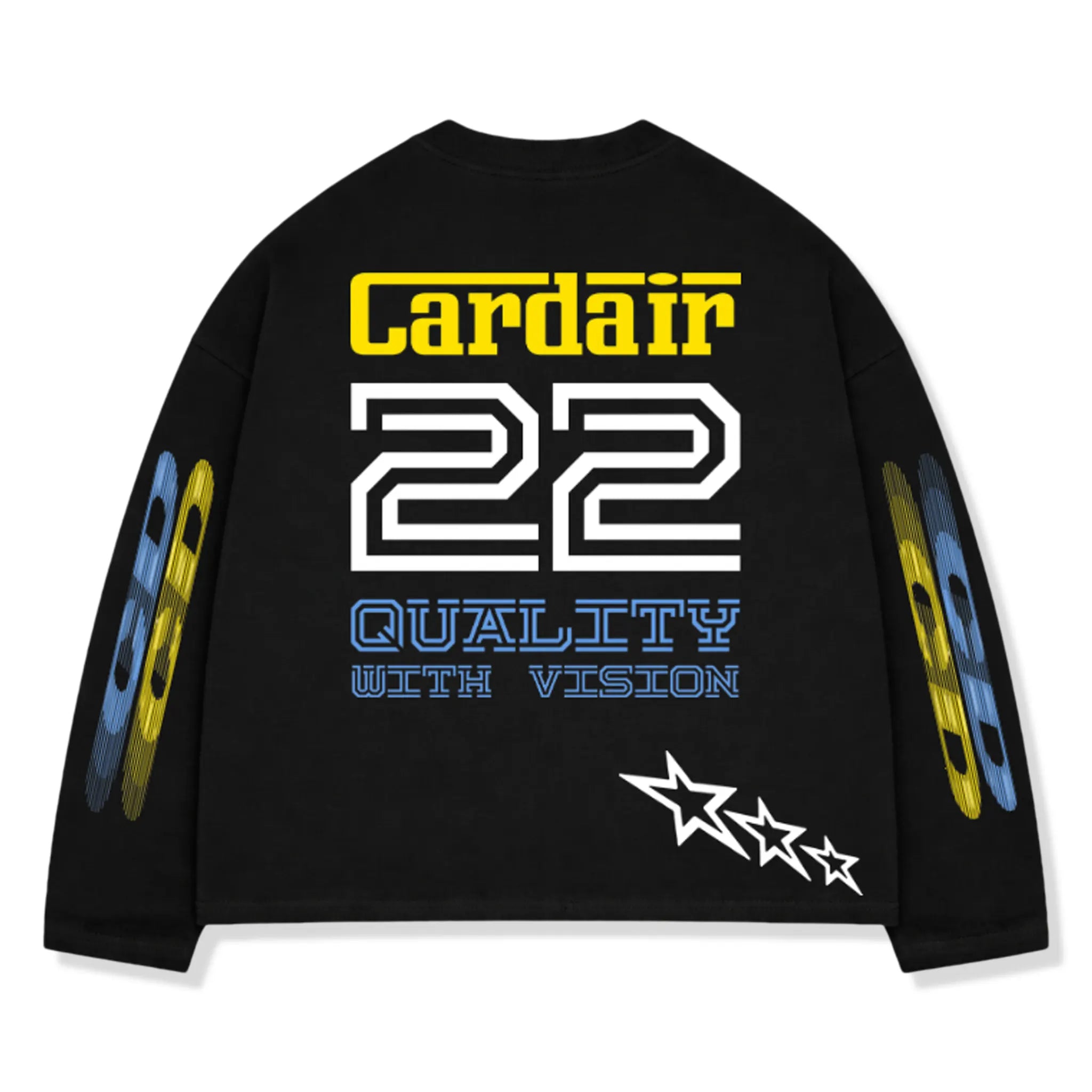 Back View of Cardair Racing Club L/S Black T-Shirt