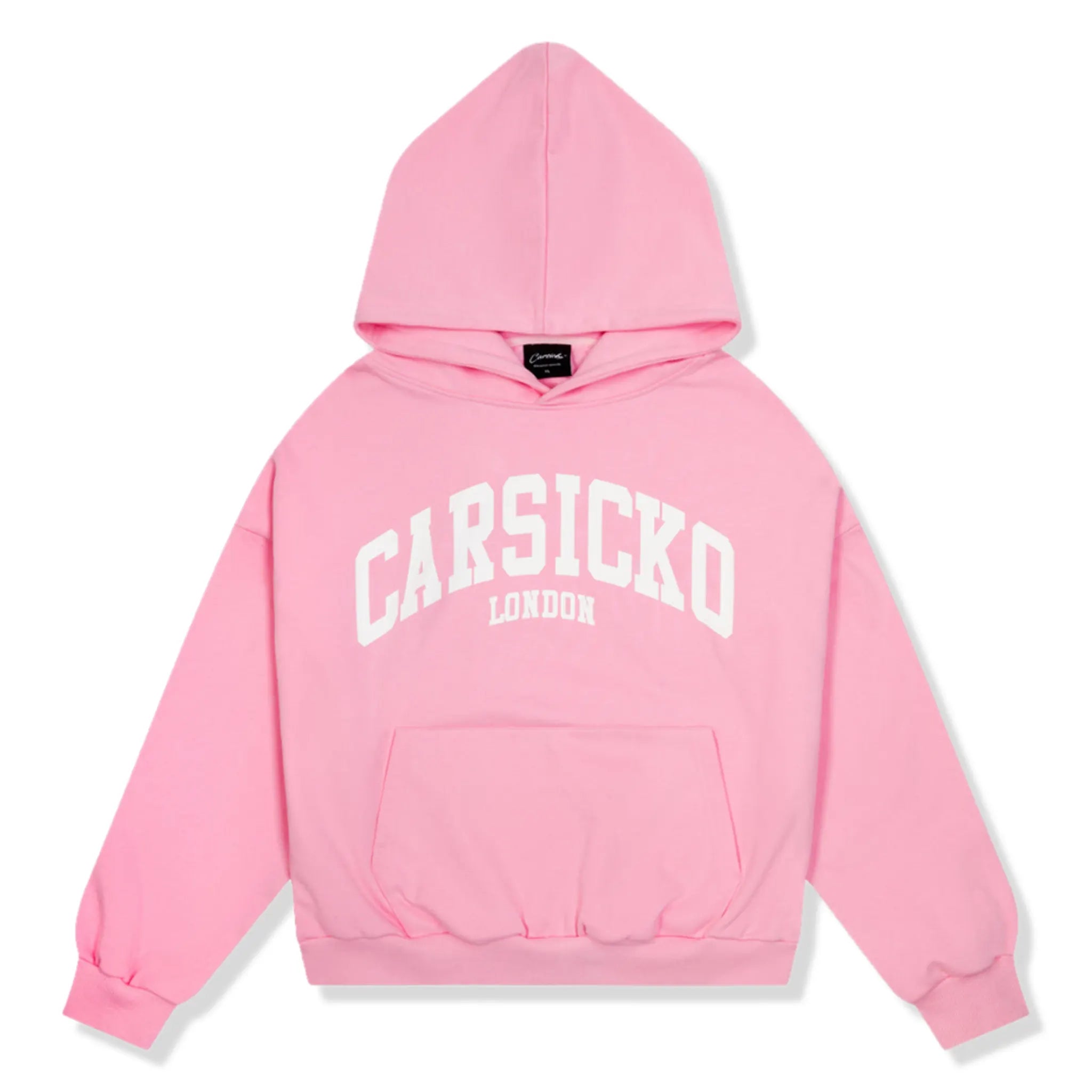 Front view of Carsicko London Pink Hoodie