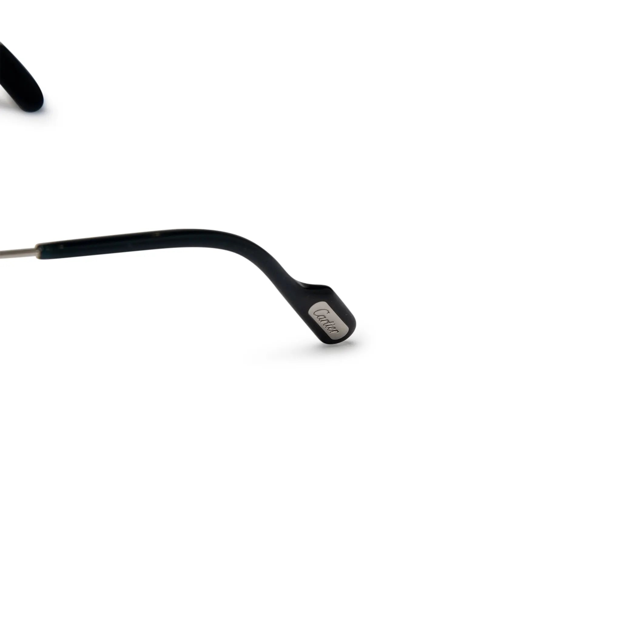 Side detail view of Cartier Eyewear CT0271S-003 Silver Blue Sunglasses CT0271S-003