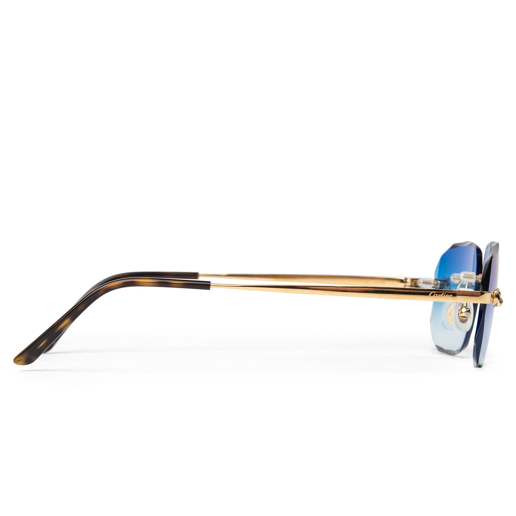 Image of Cartier Eyewear Custom CT0148O-001 Panthere De Cartier Rimless Sunglasses