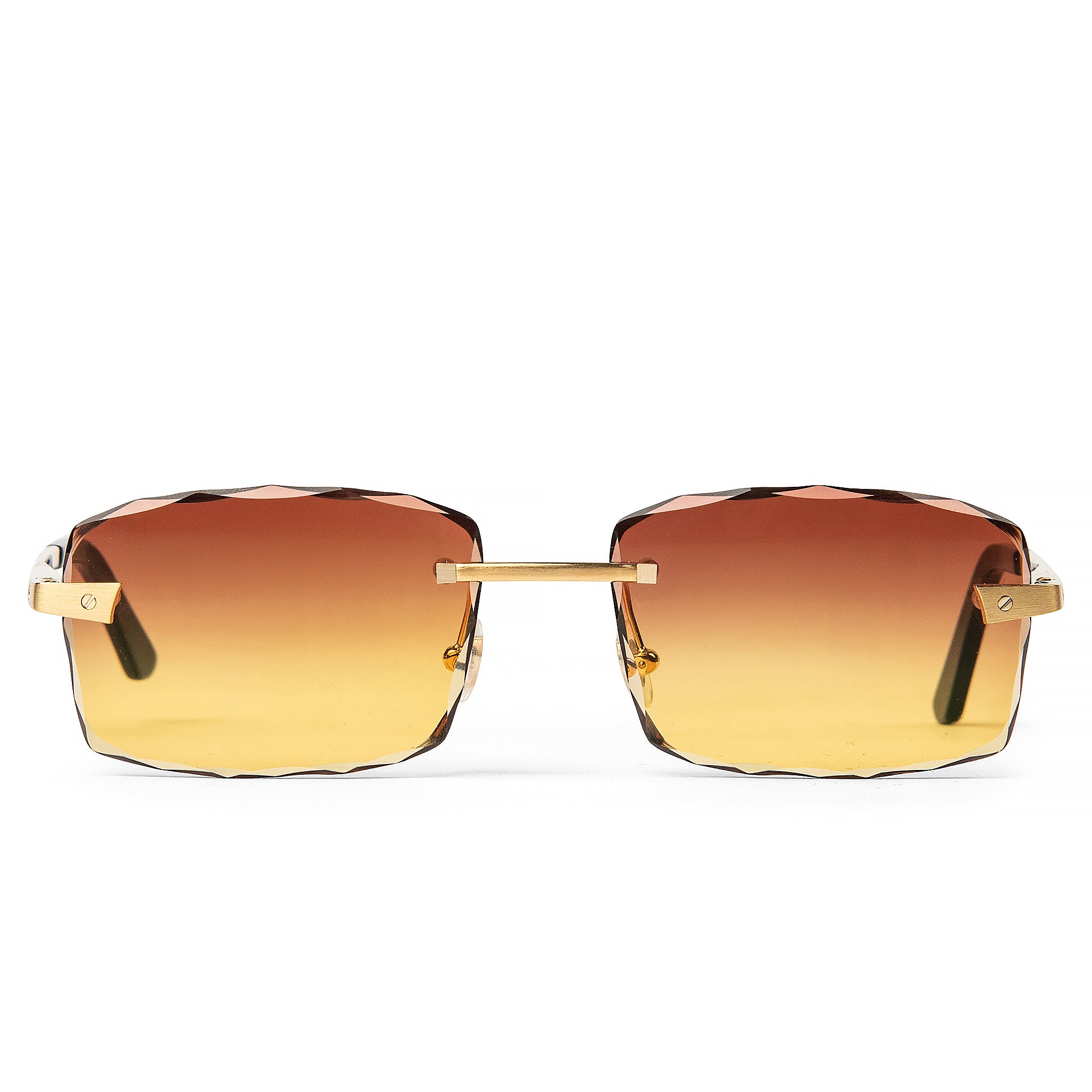 Image of Cartier Eyewear Custom CT0167O-004 Santos De Cartier Rimless Sunglasses