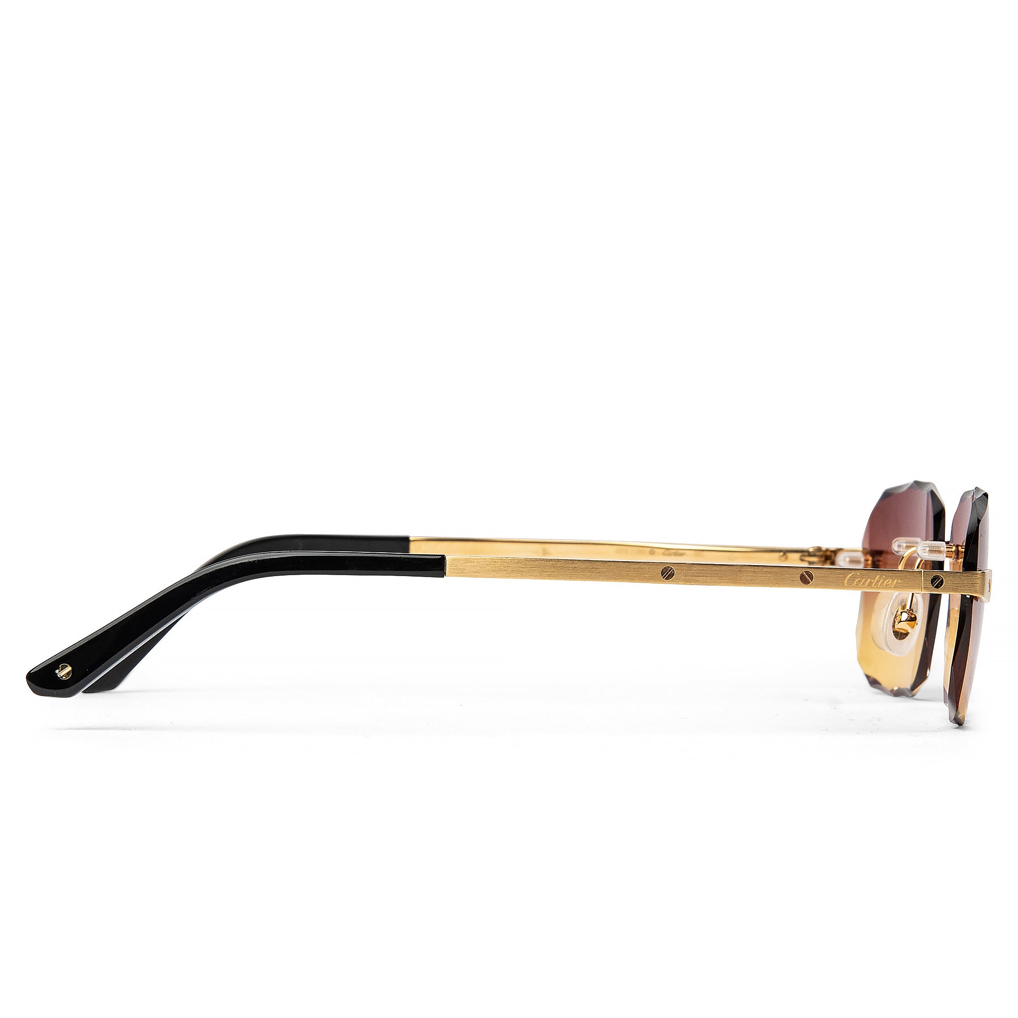 Image of Cartier Eyewear Custom CT0167O-004 Santos De Cartier Rimless Sunglasses