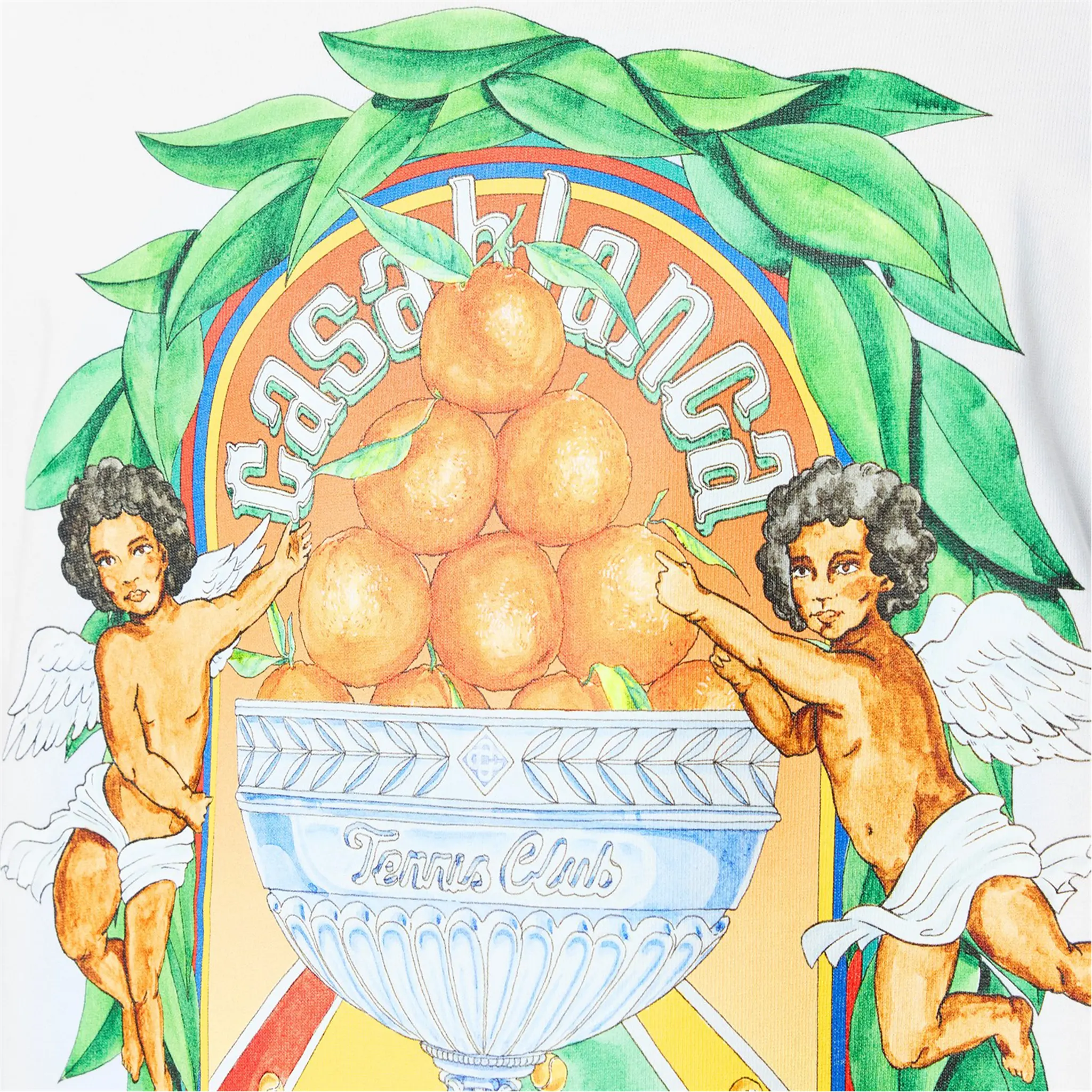 Detail view of Casablanca Casa Triomphe White T Shirt