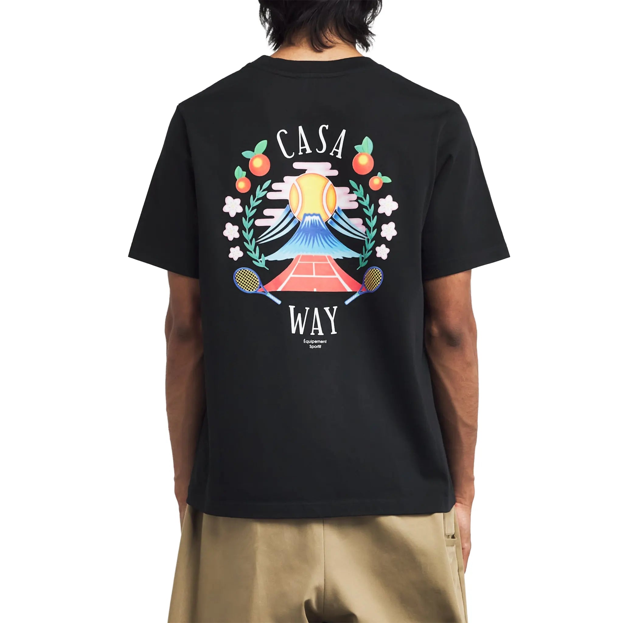 Back View of Casablanca Casaway Mountain Black T-Shirt