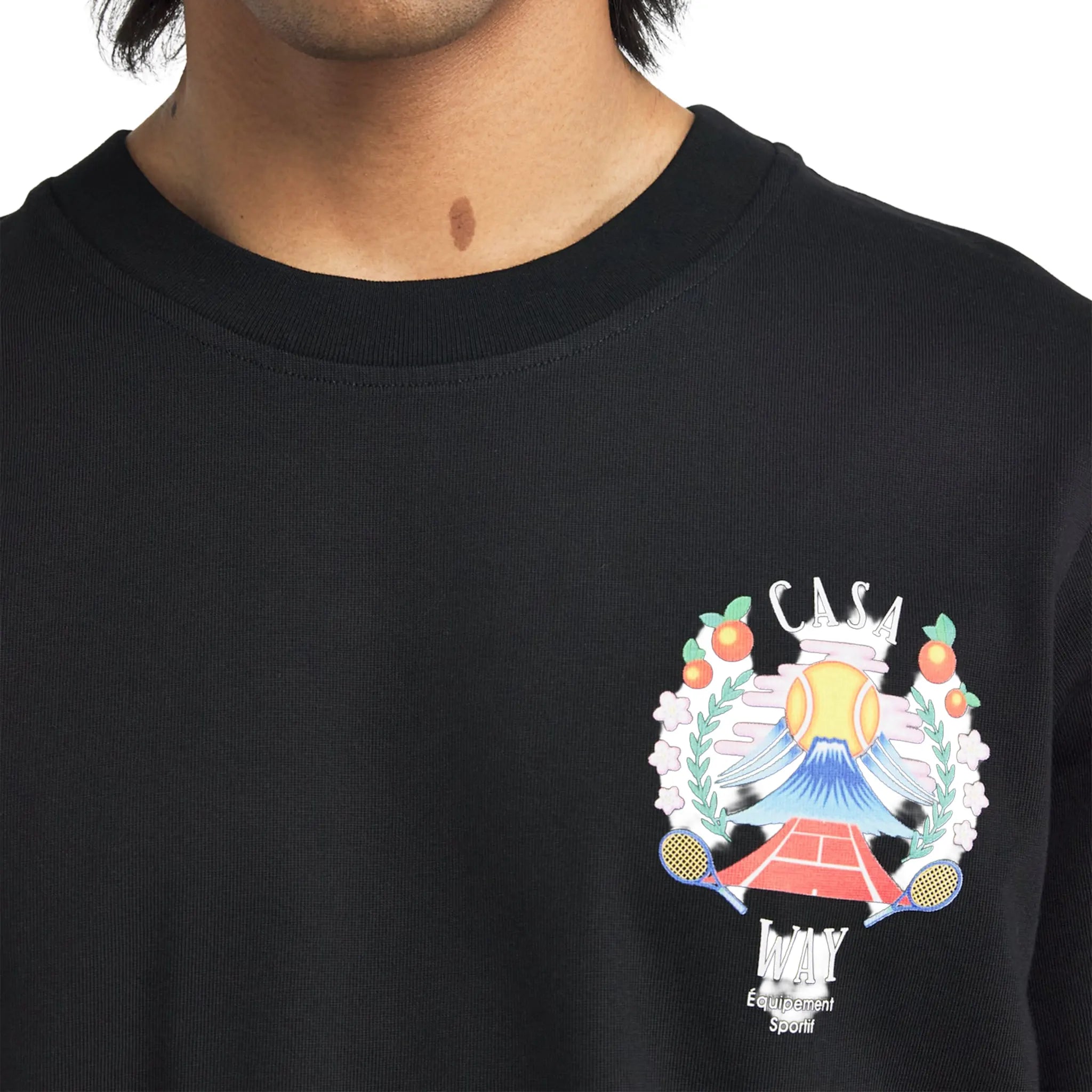 Detailed View of Casablanca Casaway Mountain Black T-Shirt
