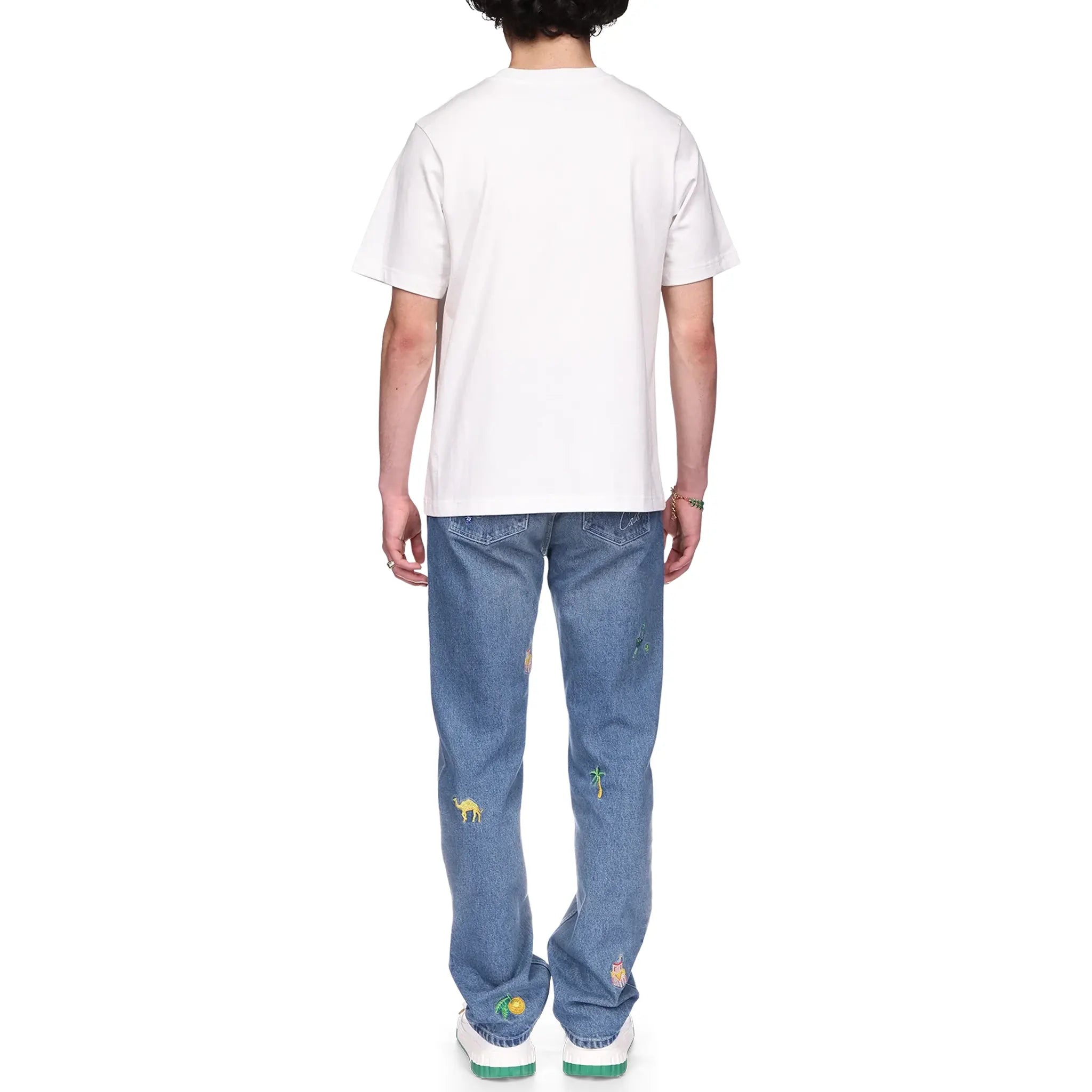 Back view of Casablanca Unity Is Power White T Shirt MS24-JTS-001-12