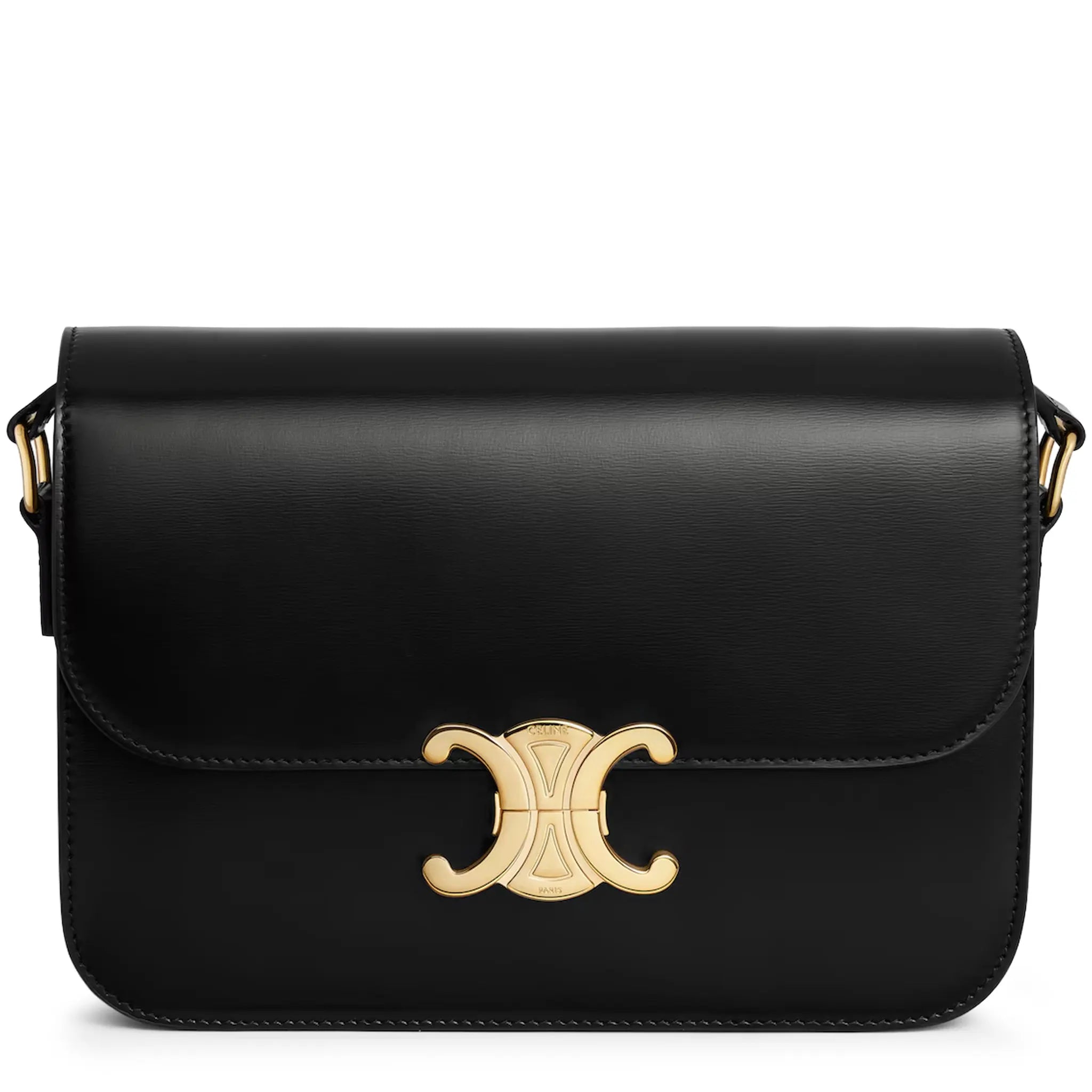 Side View of Celine Classique Triomphe Black Bag 187363BF4-38NO