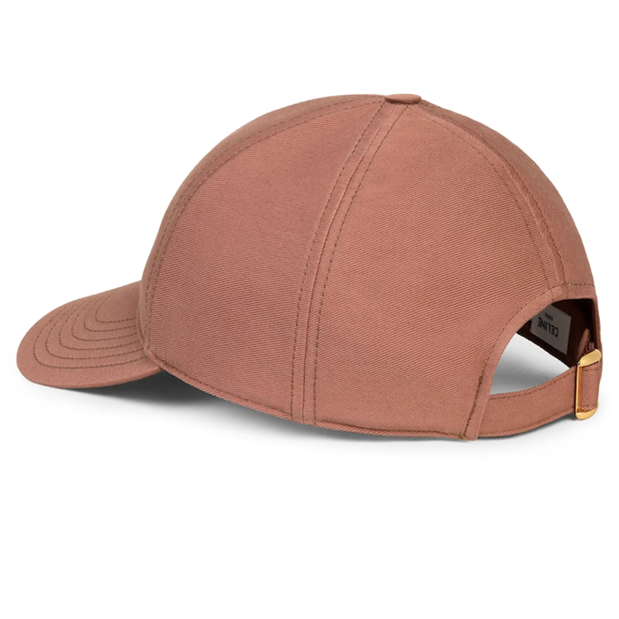 Back Side View of Celine Triomphe Gabardine Coton Washed Cuivre Rose Baseball Cap CAP AA0B3234X_CAX5