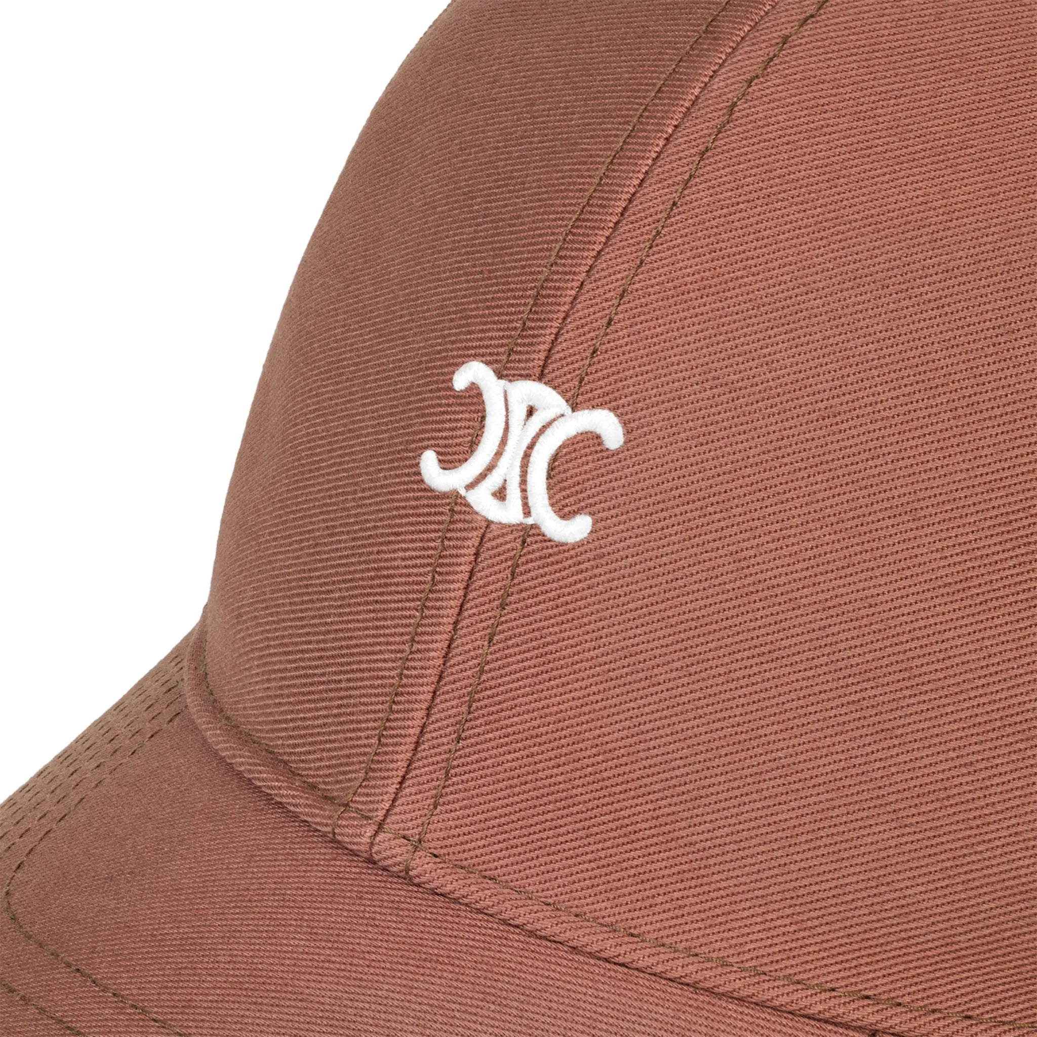 Detailed View of Celine Triomphe Gabardine Coton Washed Cuivre Rose Baseball Cap CAP AA0B3234X_CAX5