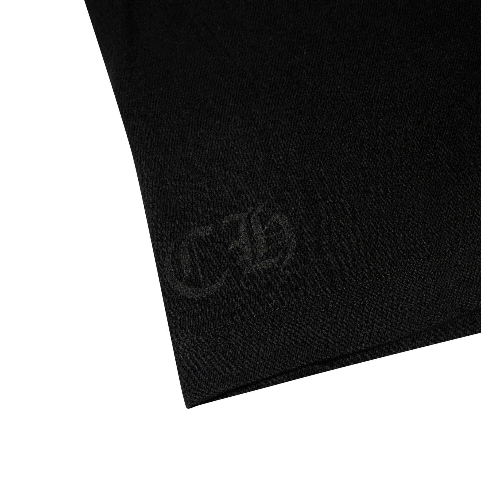 Detailed Front Symbol View of Chrome Hearts 1988 Neck Logo L/S Black Blue T Shirt 01383 1SS2504CHNLLT BLAC