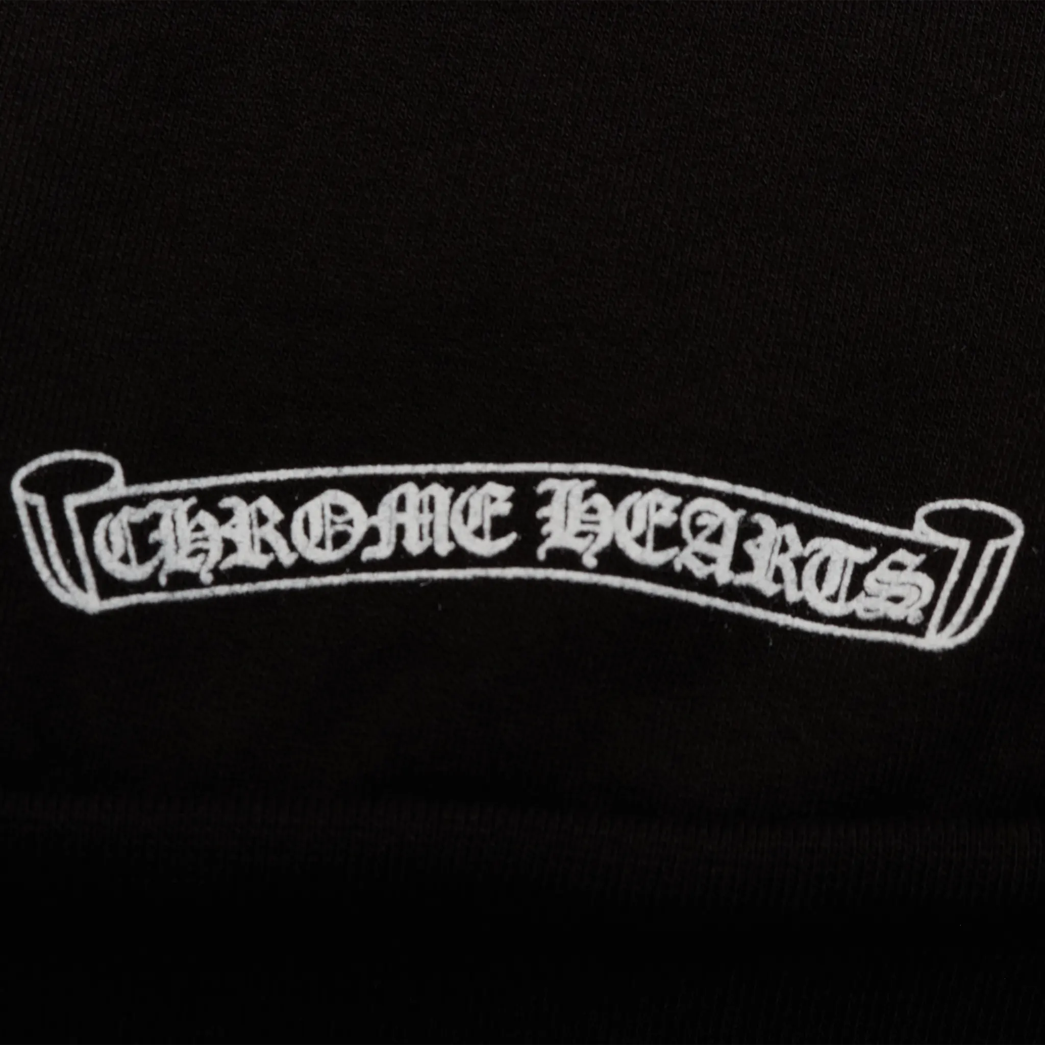 Detailed View of Chrome Hearts 1998 Neck Logo Black White Sweatshirt 1383 1FW220106NLCS-BLAC