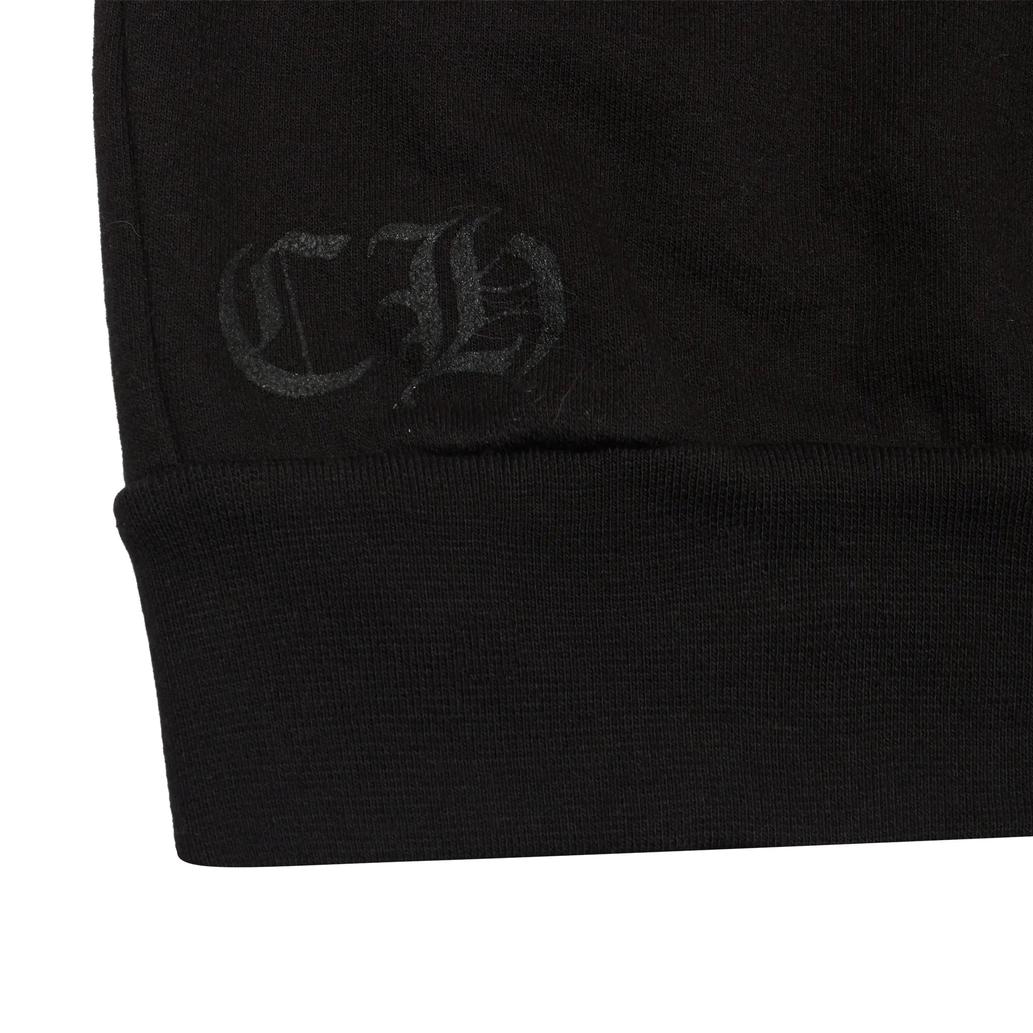 Detailed View of Chrome Hearts 1998 Neck Logo Black White Sweatshirt 1383 1FW220106NLCS-BLAC