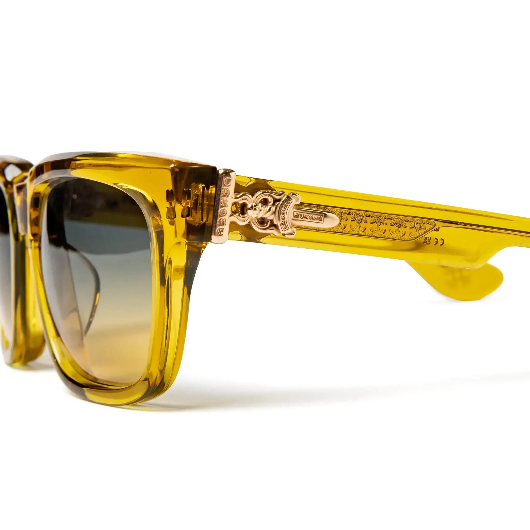 Detailed Side View of Chrome Hearts Box Officer 6.0 Malt Sunglasses 174896_MAL