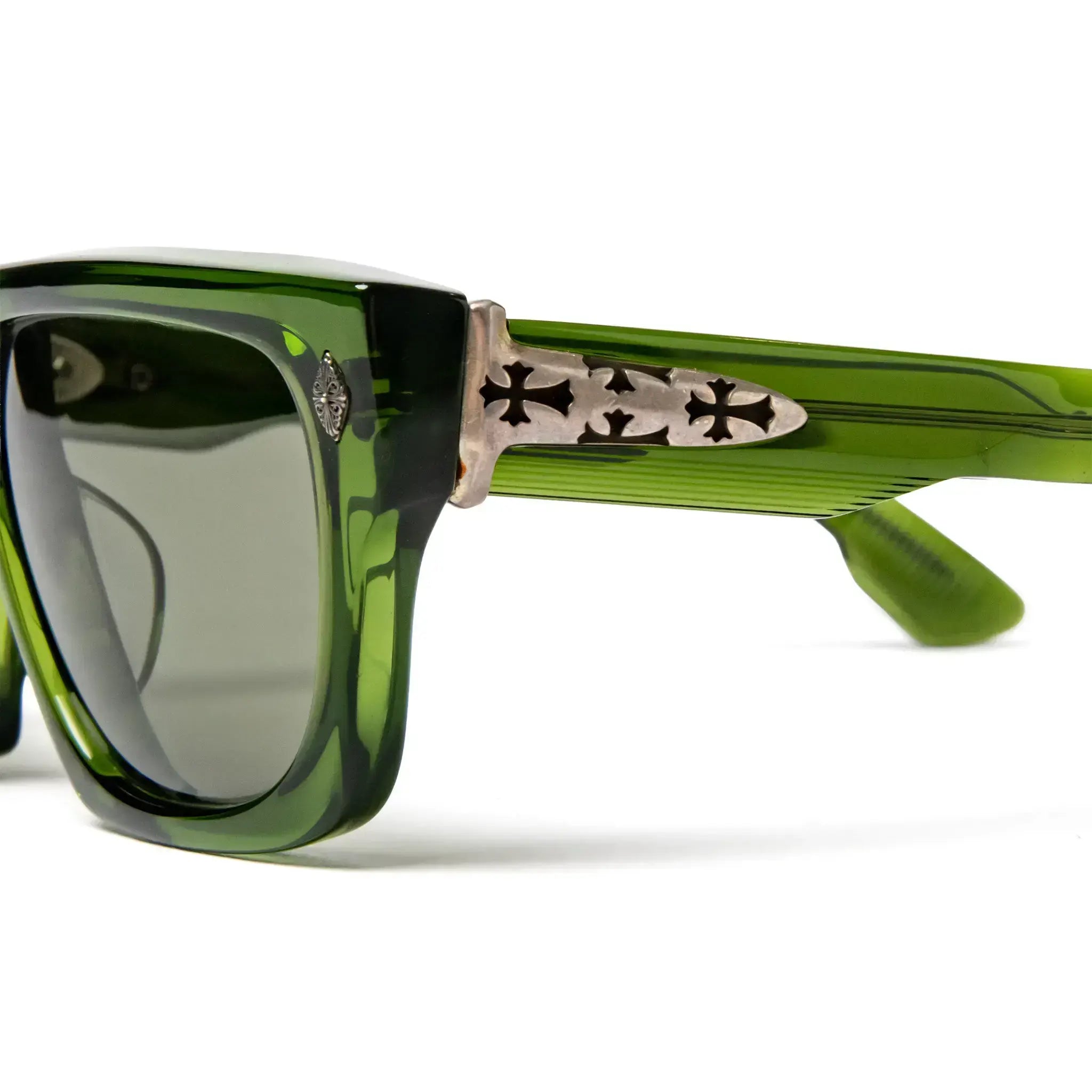 Side Detailed View of Chrome Hearts Charismadick 6.0 Drak Olive Sunglasses 199976_DOLV