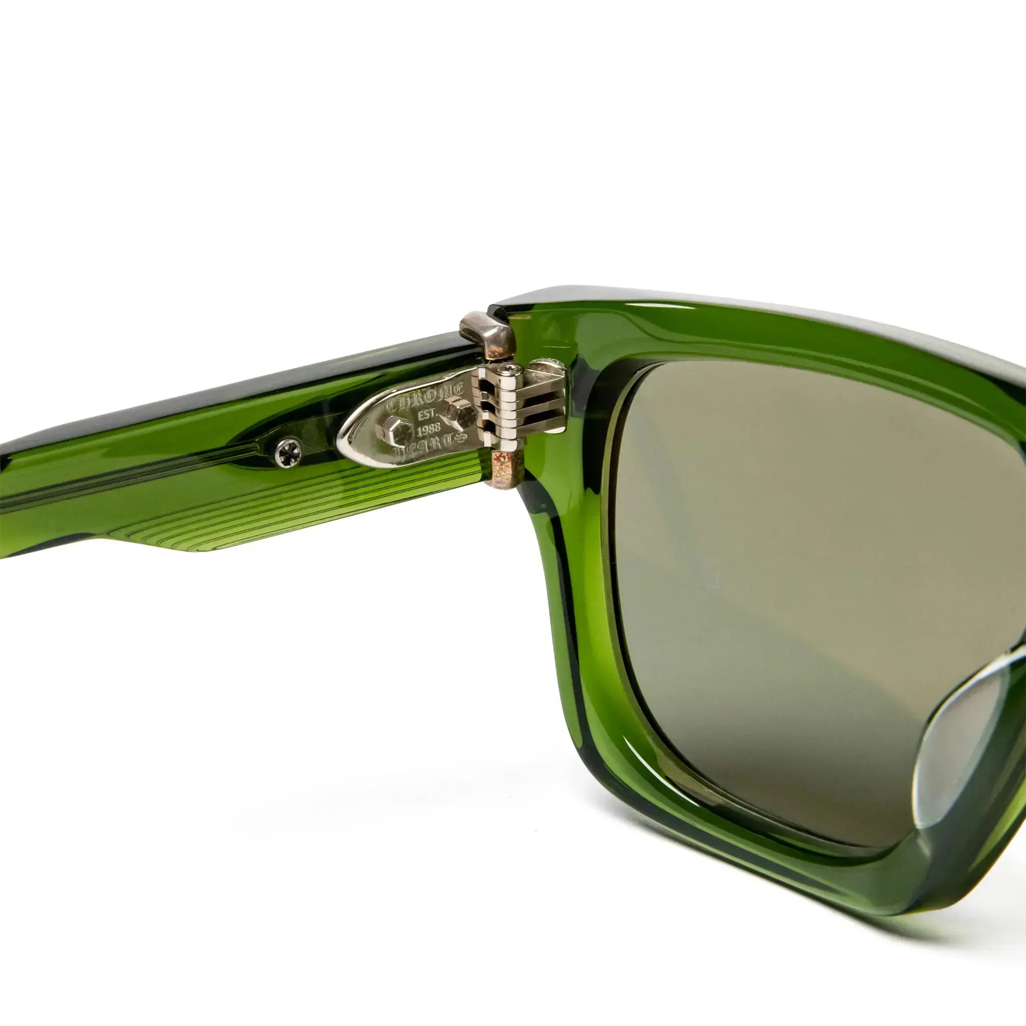 Inside Detailed View of Chrome Hearts Charismadick 6.0 Drak Olive Sunglasses 199976_DOLV