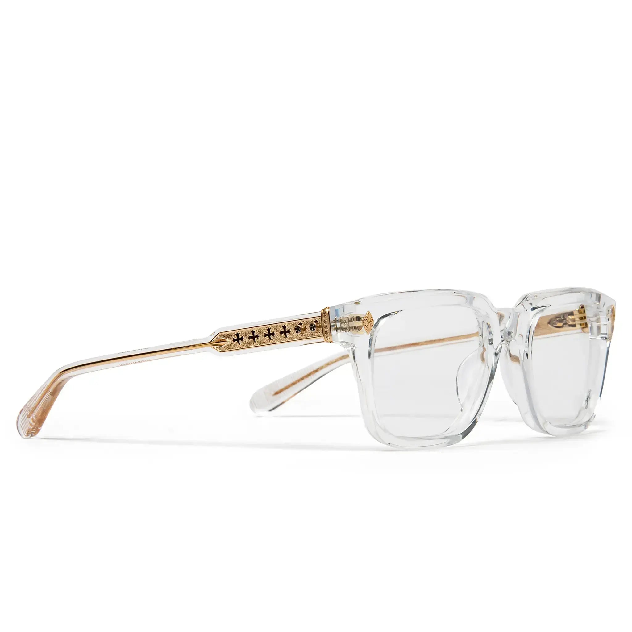 Front Side View Chrome Hearts Box Officer Crystal Sunglasses 174896_MAL