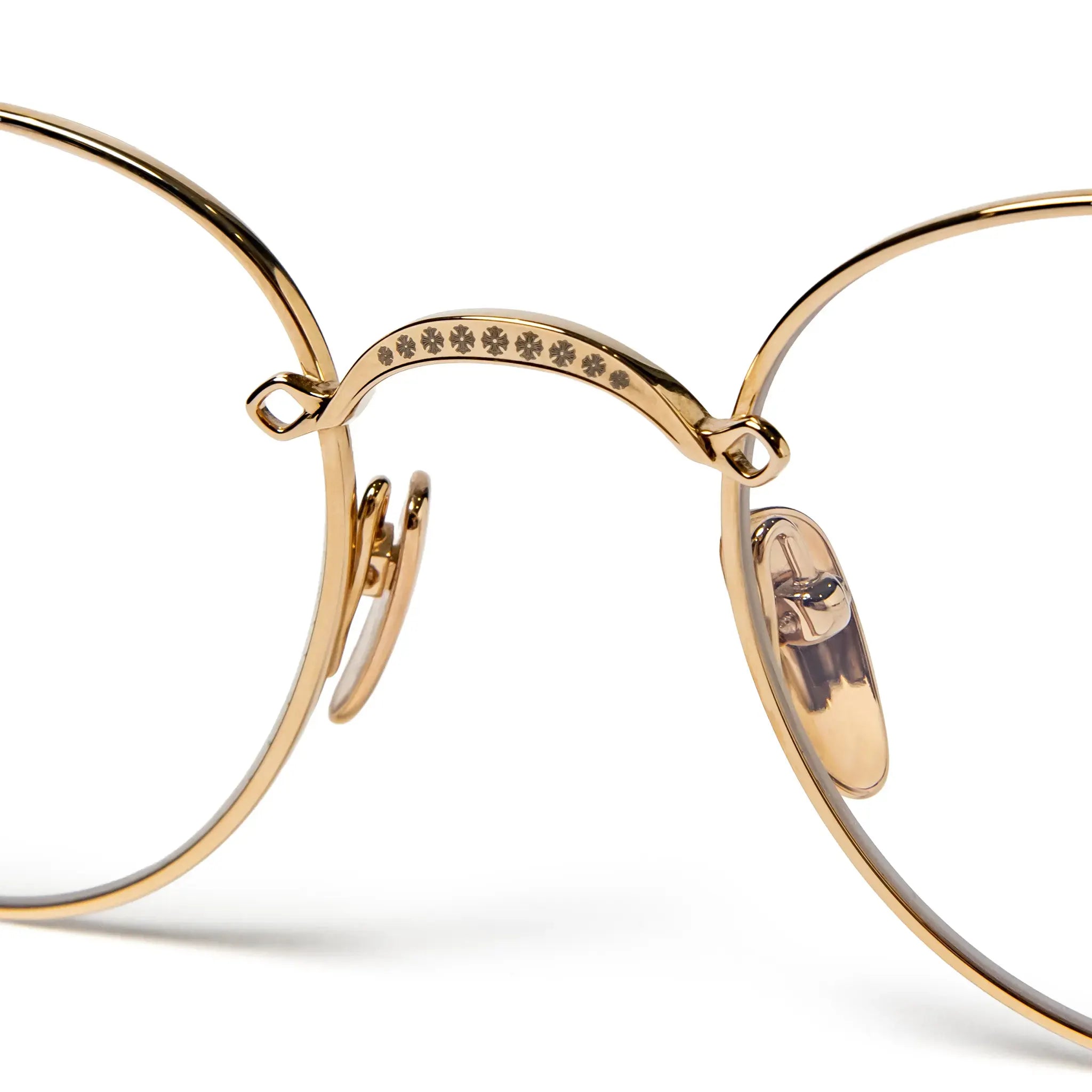 Detailed View of Chrome Hearts BUBBA-A 1.9 Gold Sunglasses 131585_GP-P