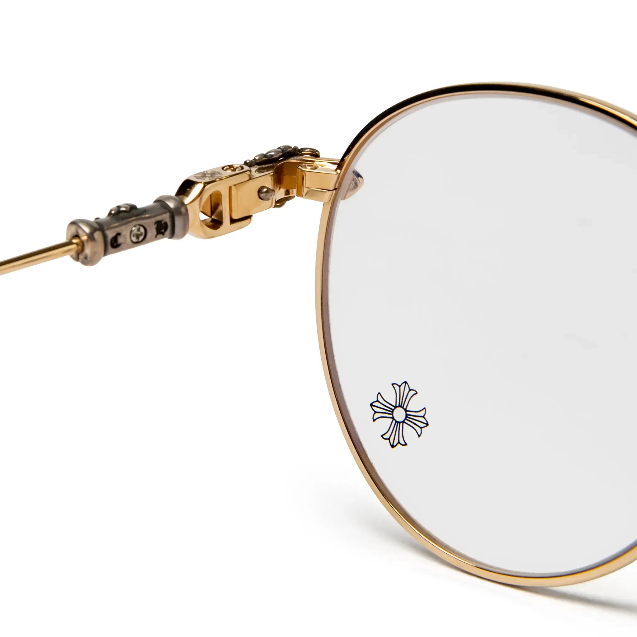 Detailed View of Chrome Hearts BUBBA-A 1.9 Gold Sunglasses 131585_GP-P