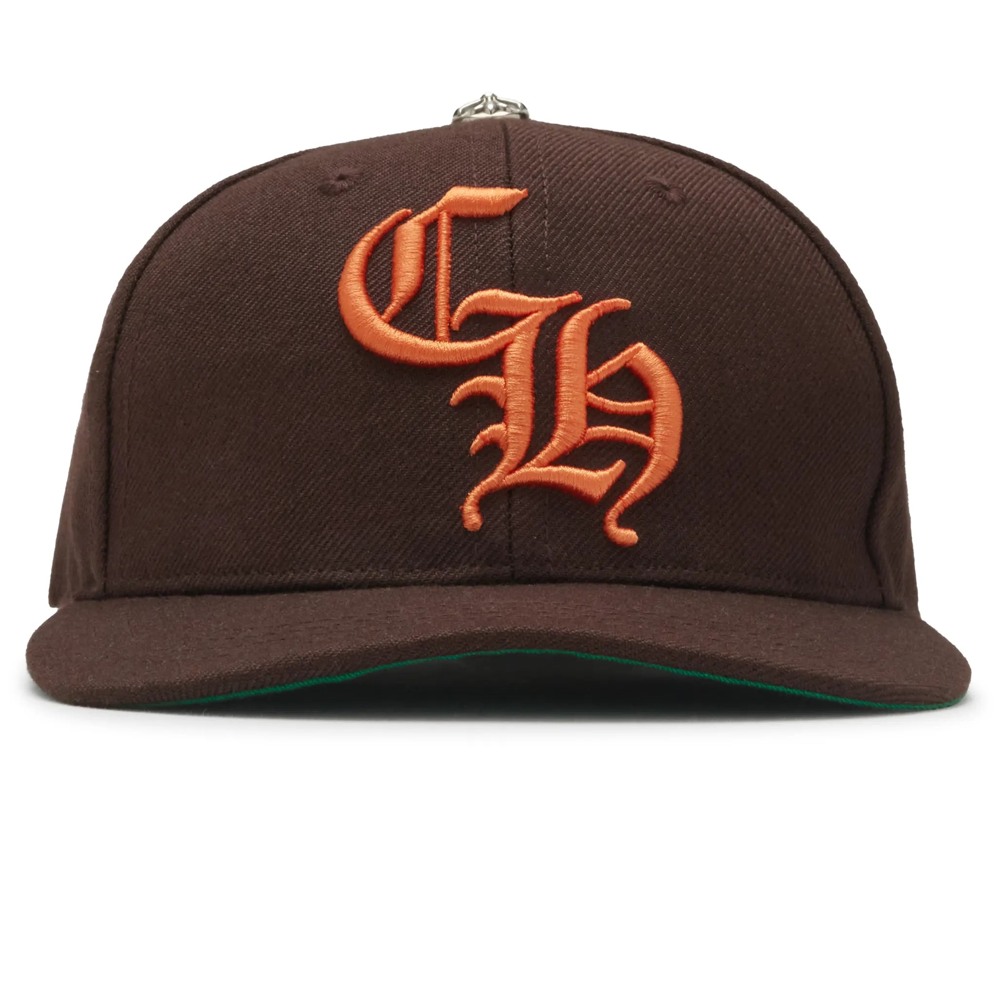 Front View of Chrome Hearts CH Brown Baseball Cap 01383 10007CHBHB BROW