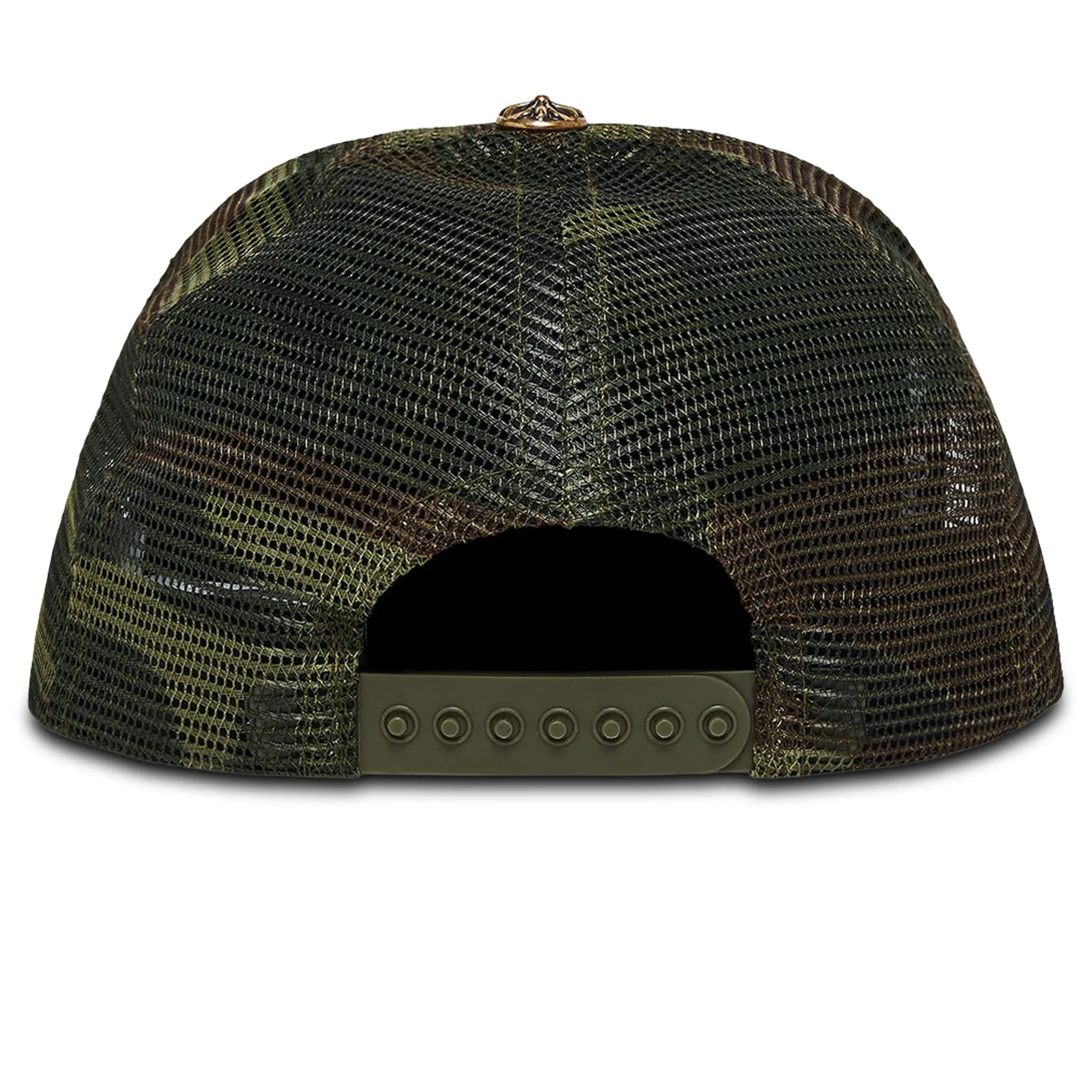 Back View of Chrome Hearts CH Hollywood Camo Green Trucker Cap 1383 100000701HTH-GREE