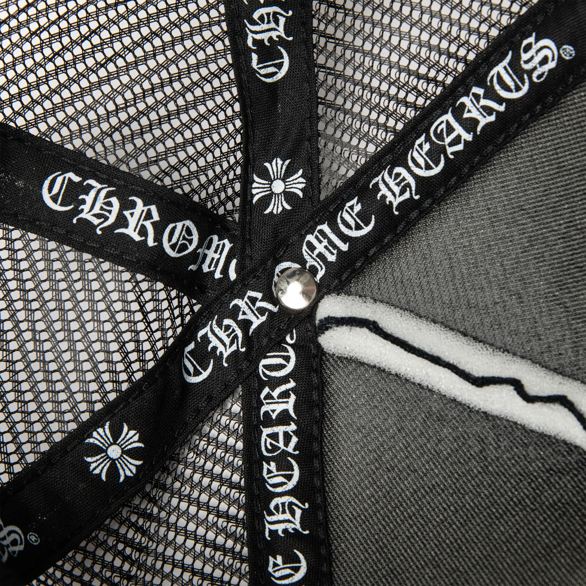 Inside View of Chrome Hearts CH Las Vegas Black Trucker Cap 1383 100000701CLVT-BLAC