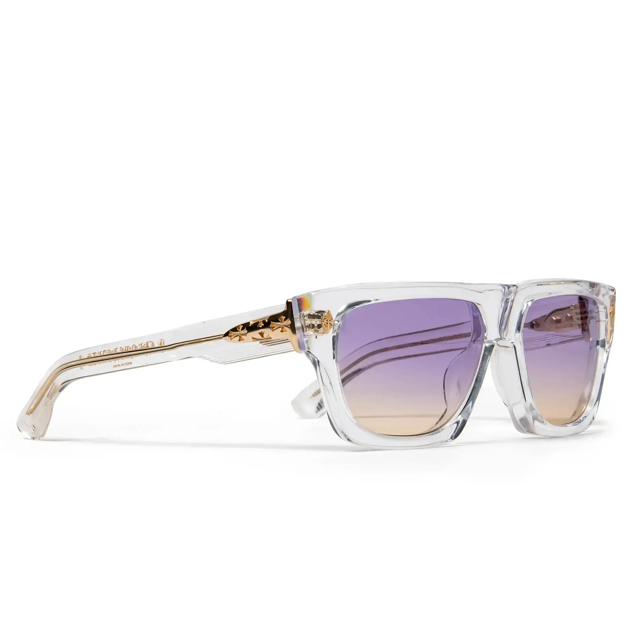 Front Side View of Chrome Hearts Charismadick 6.0 Crystal Sunglasses 199976_CRYS