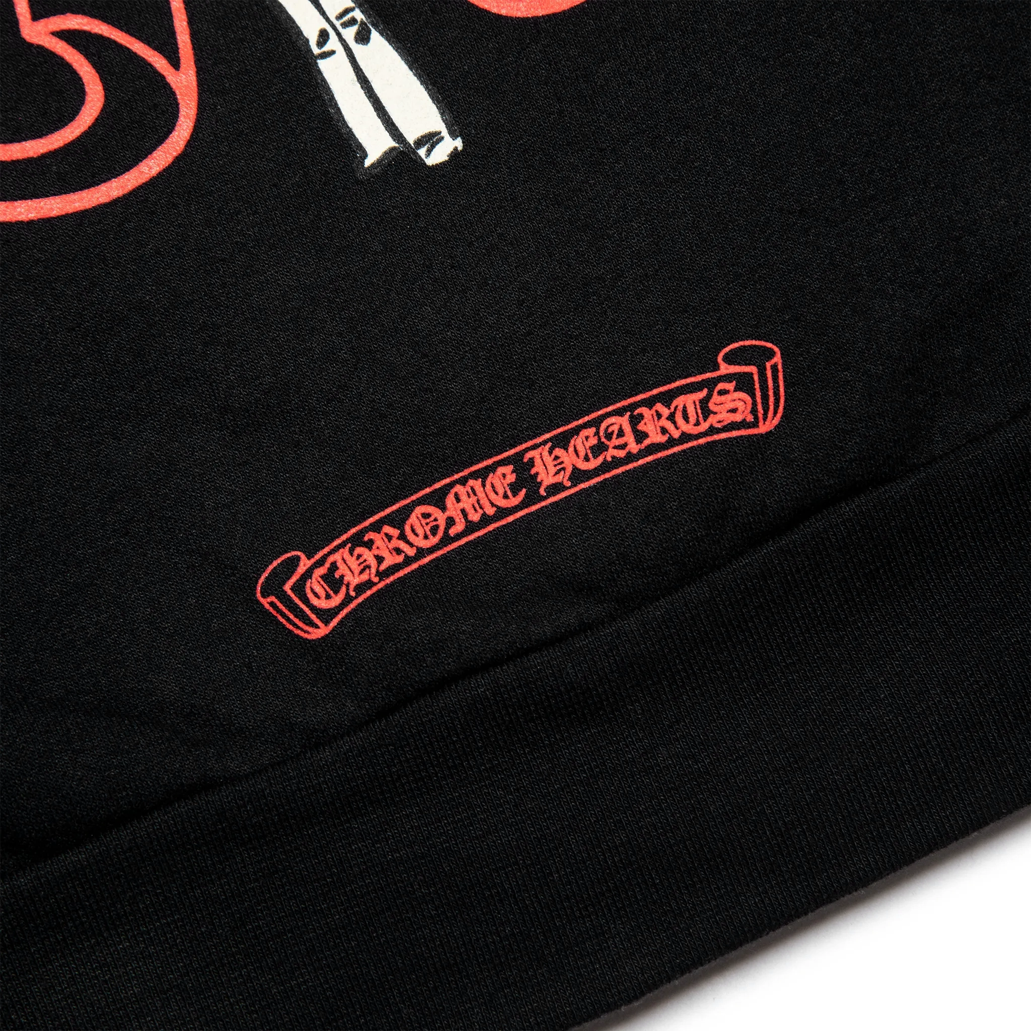 Back View of Chrome Hearts Deadly Doll Online Exclusive Black Red Hoodie 1383 1FW230106XDDOEH-BLAC